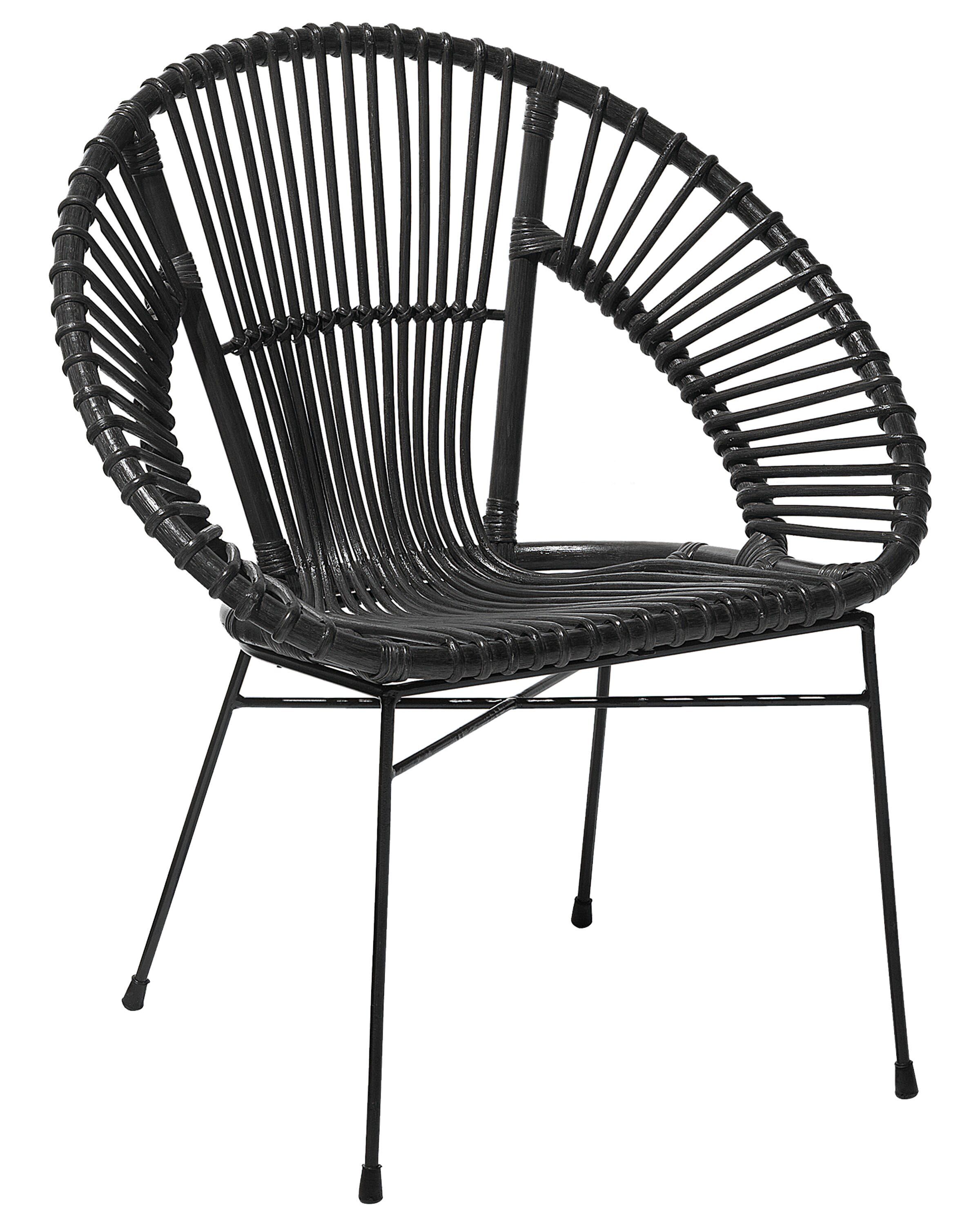 Rattan Accent Chair Black SARITA - Gemini Interiors