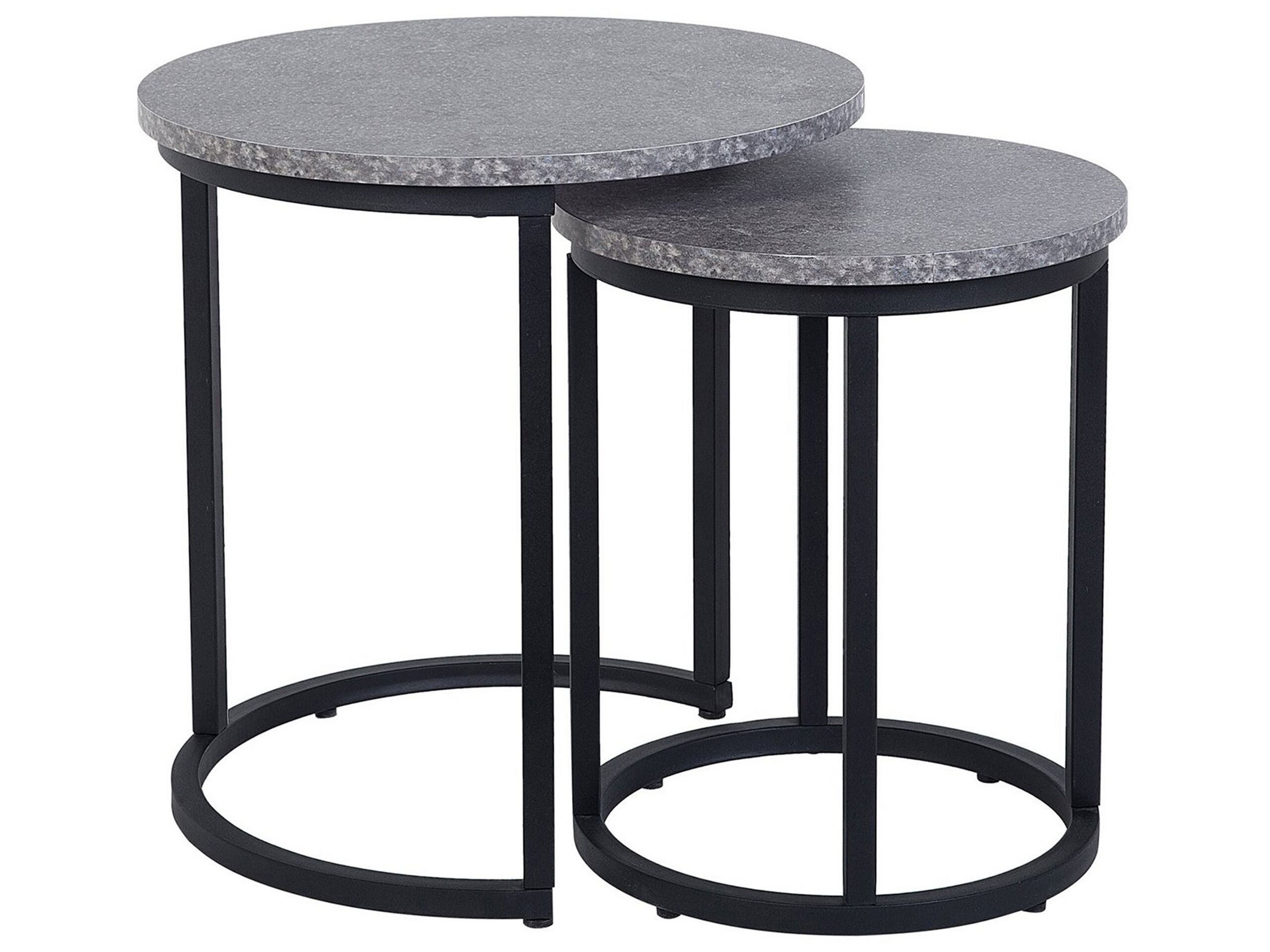Nest of 2 Tables Concrete Effect DIXIE - Gemini Interiors