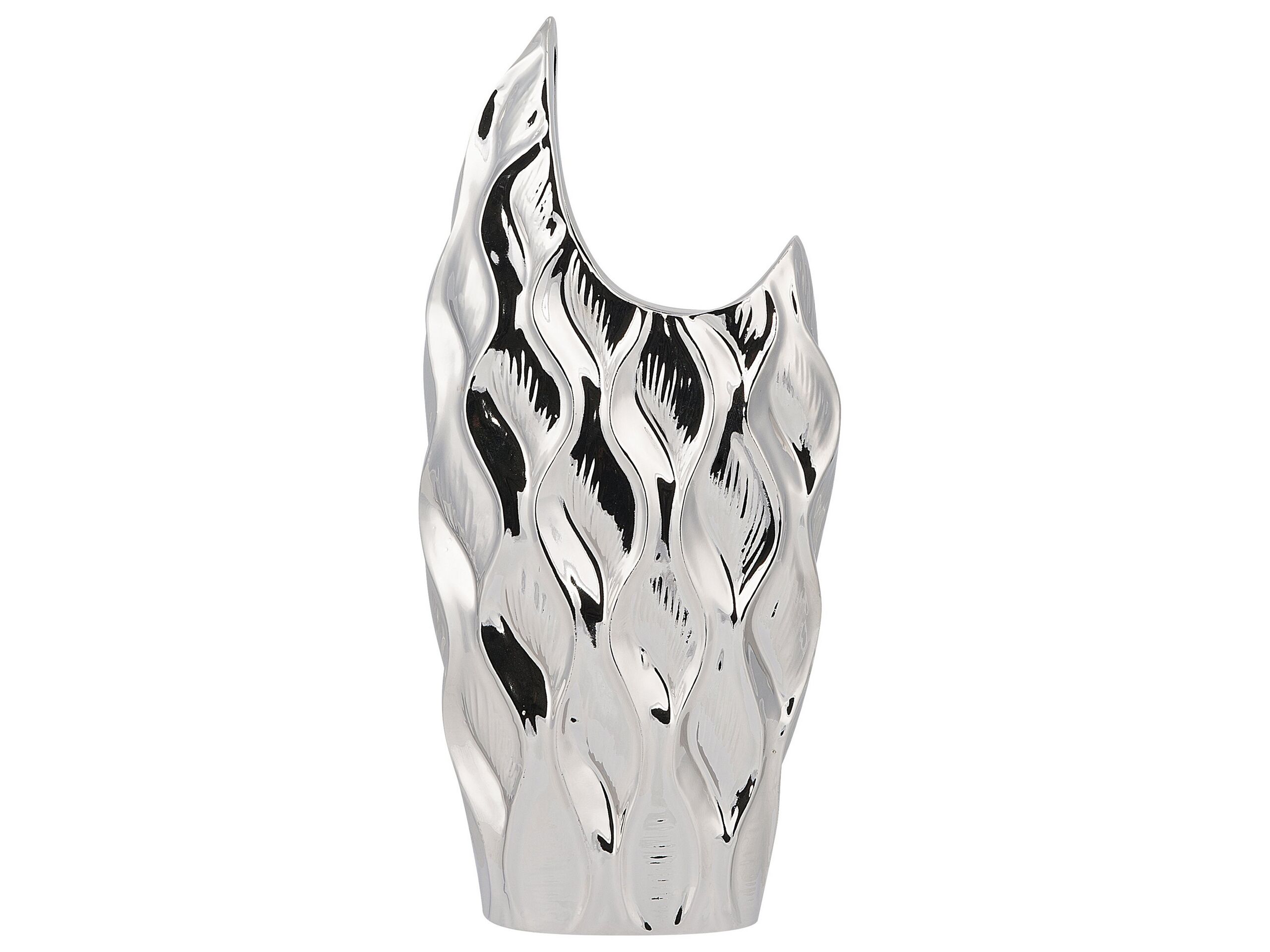 Stoneware Decorative Vase 35 Silver - Gemini Interiors