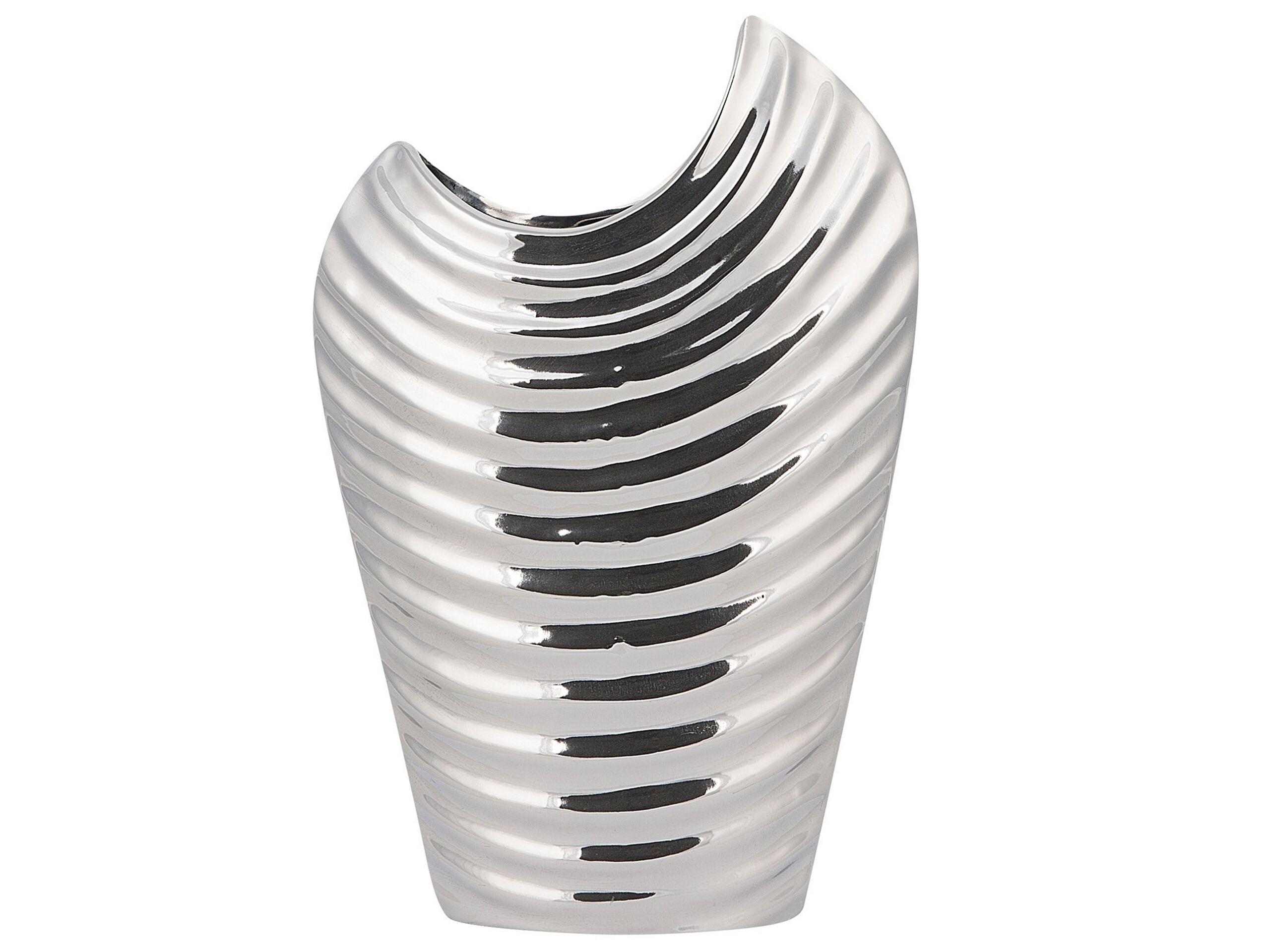 Stoneware Decorative Vase 26 Silver - Gemini Interiors