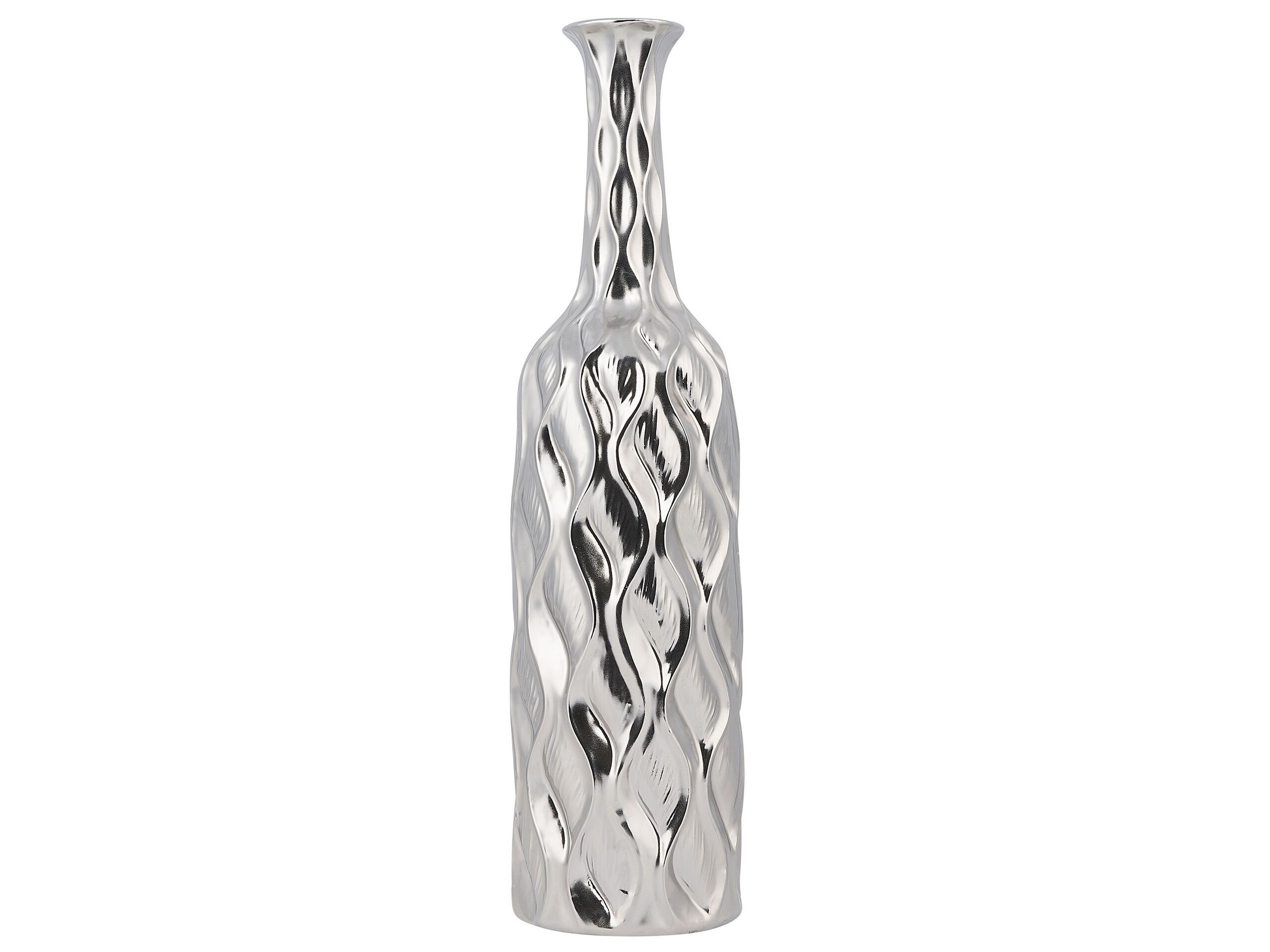 Stoneware Decorative Vase 45 Silver - Gemini Interiors