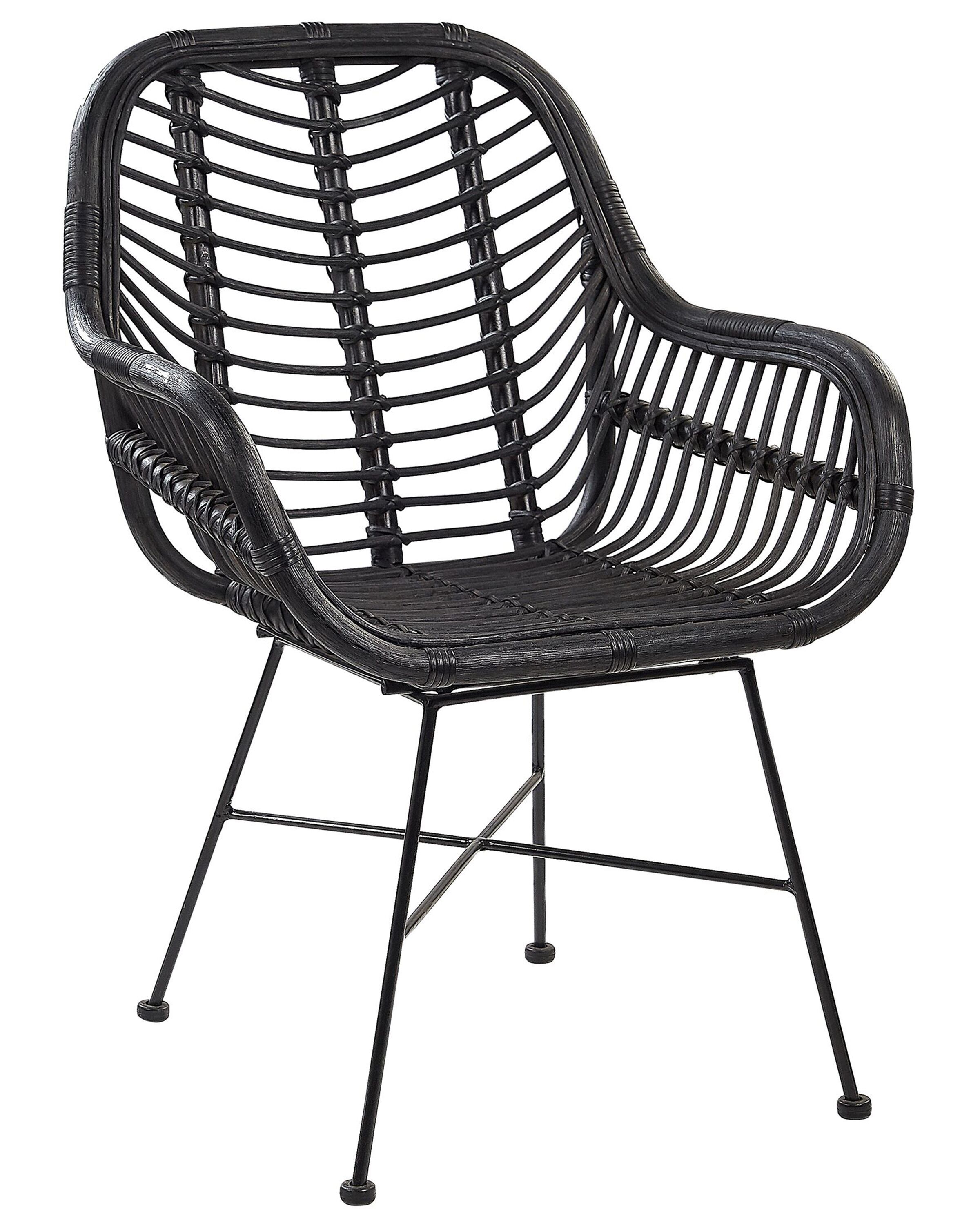 Rattan Accent Chair Black CANORA - Gemini Interiors
