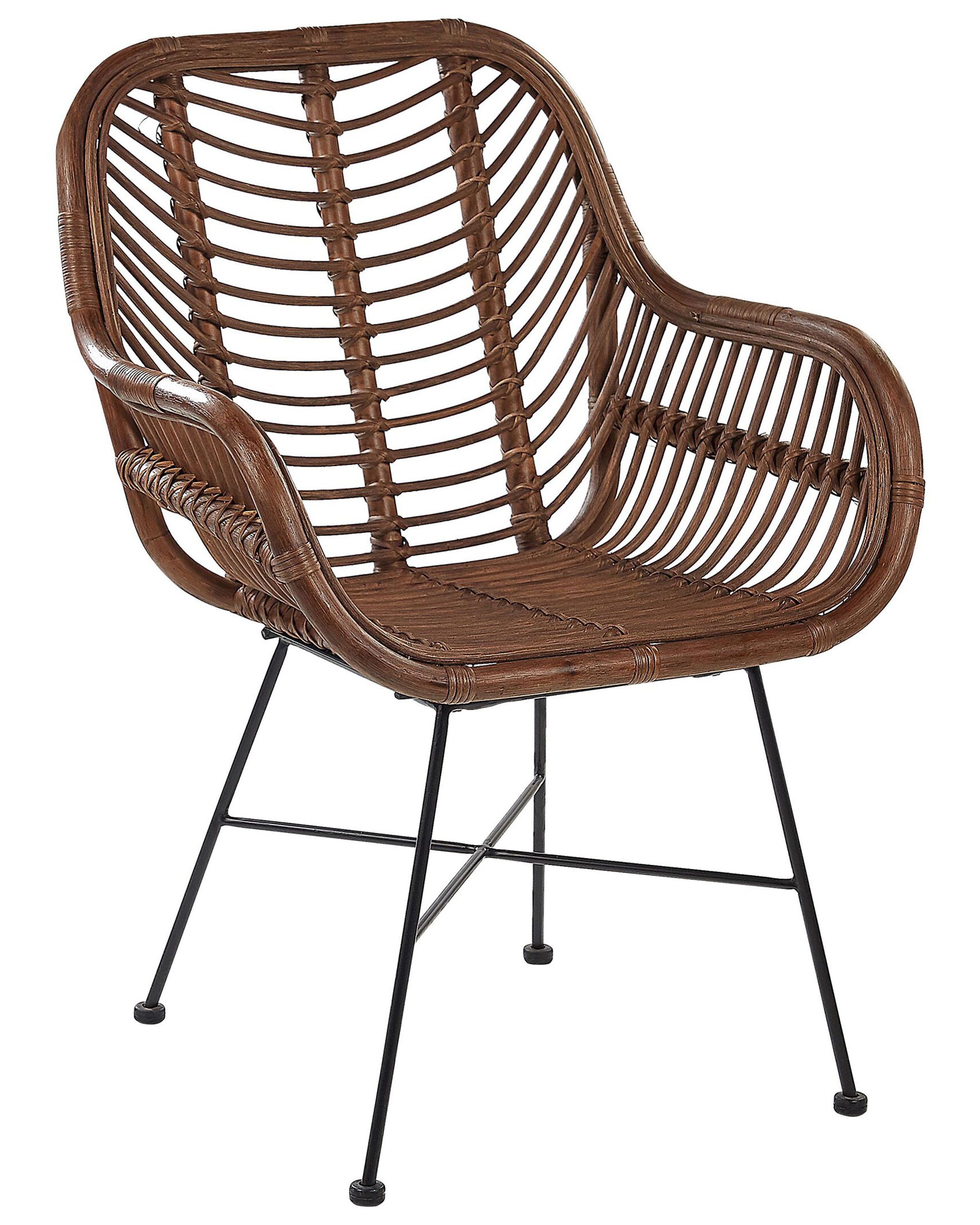 Rattan Accent Chair Brown CANORA - Gemini Interiors