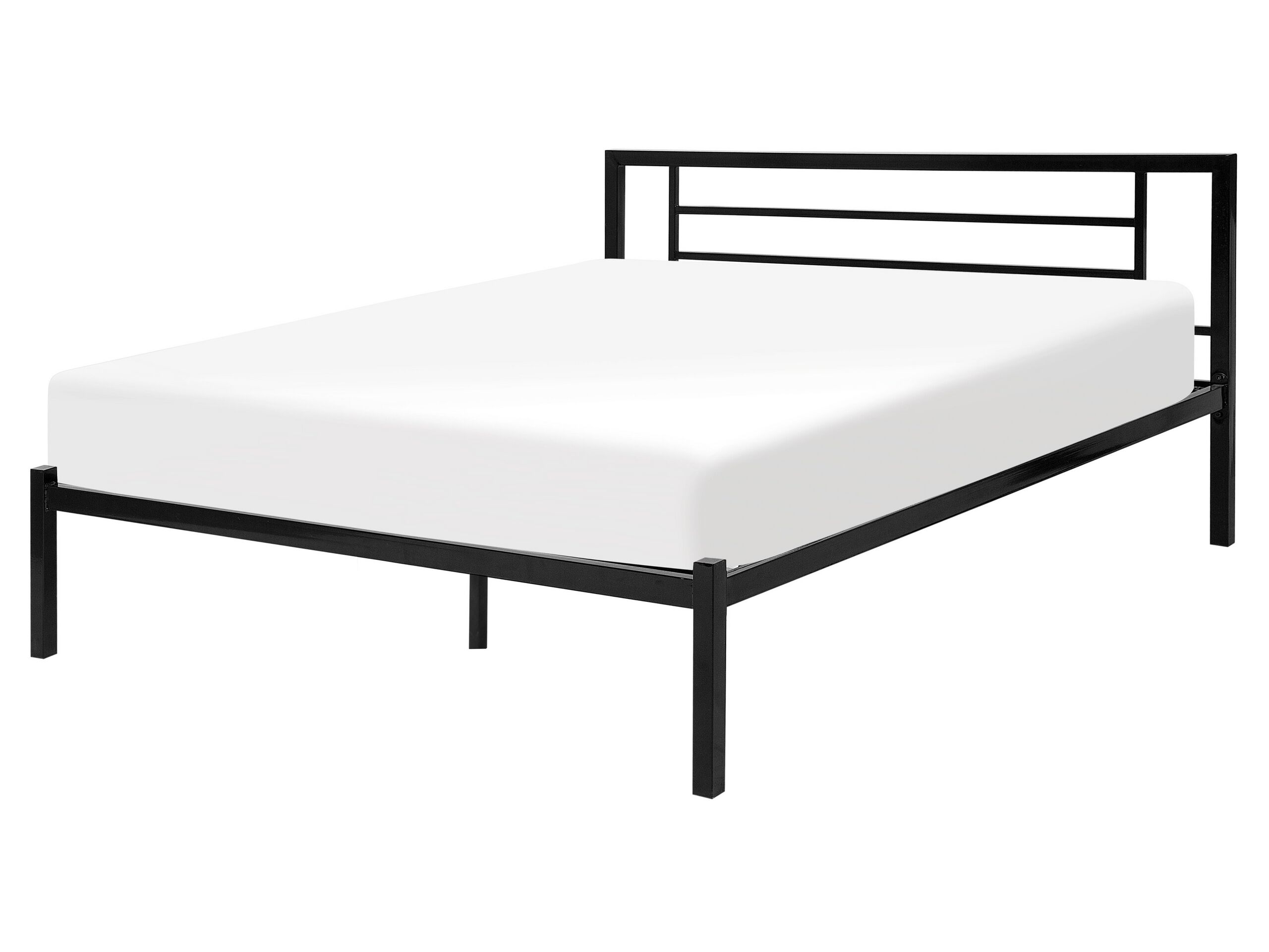 Metal EU King Size Bed Black CUSSET - Gemini Interiors