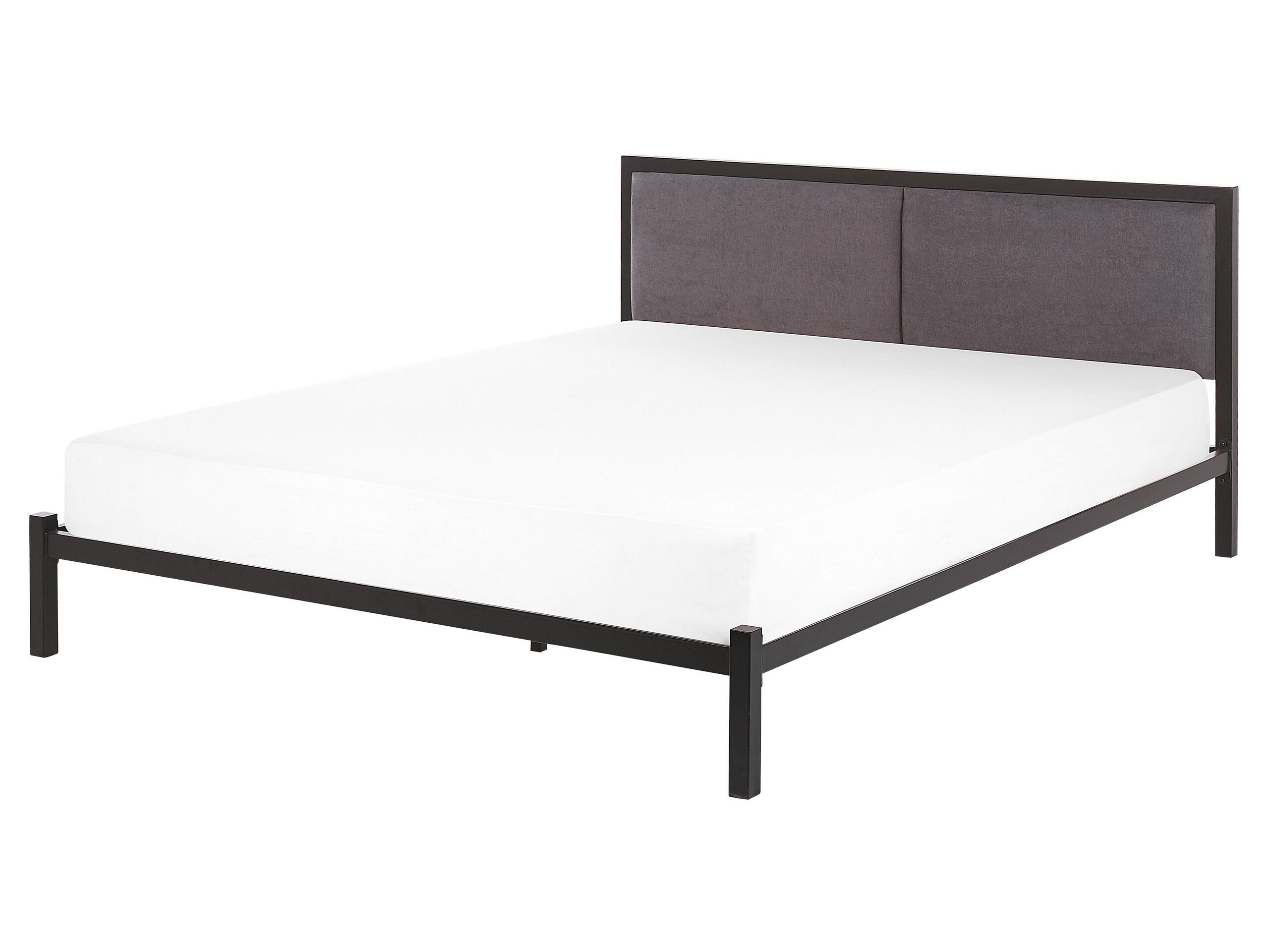 Metal EU King Size Bed Black CLAMART - Gemini Interiors