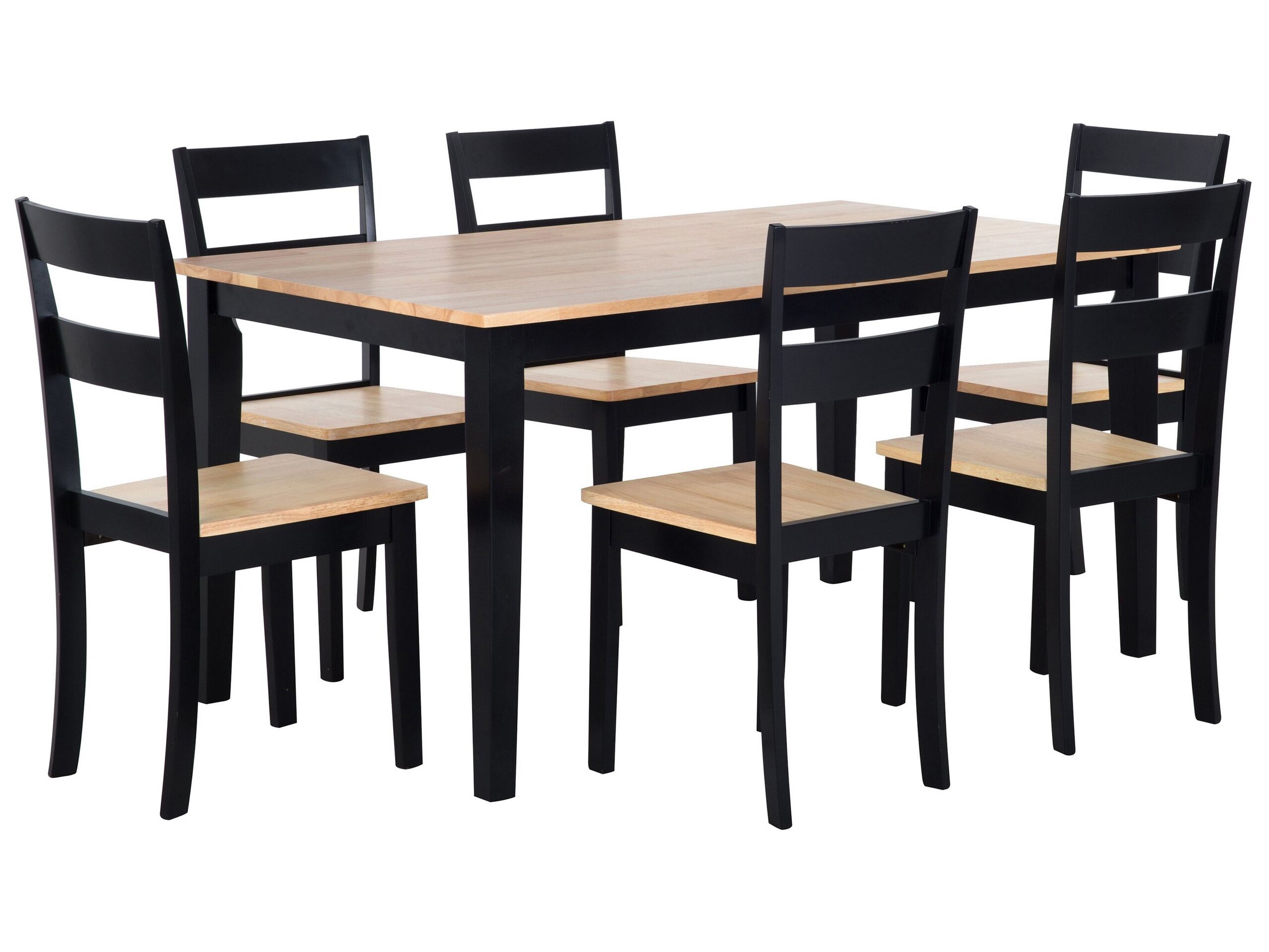 6 Seater Dining Set Black GEORGIA - Gemini Interiors