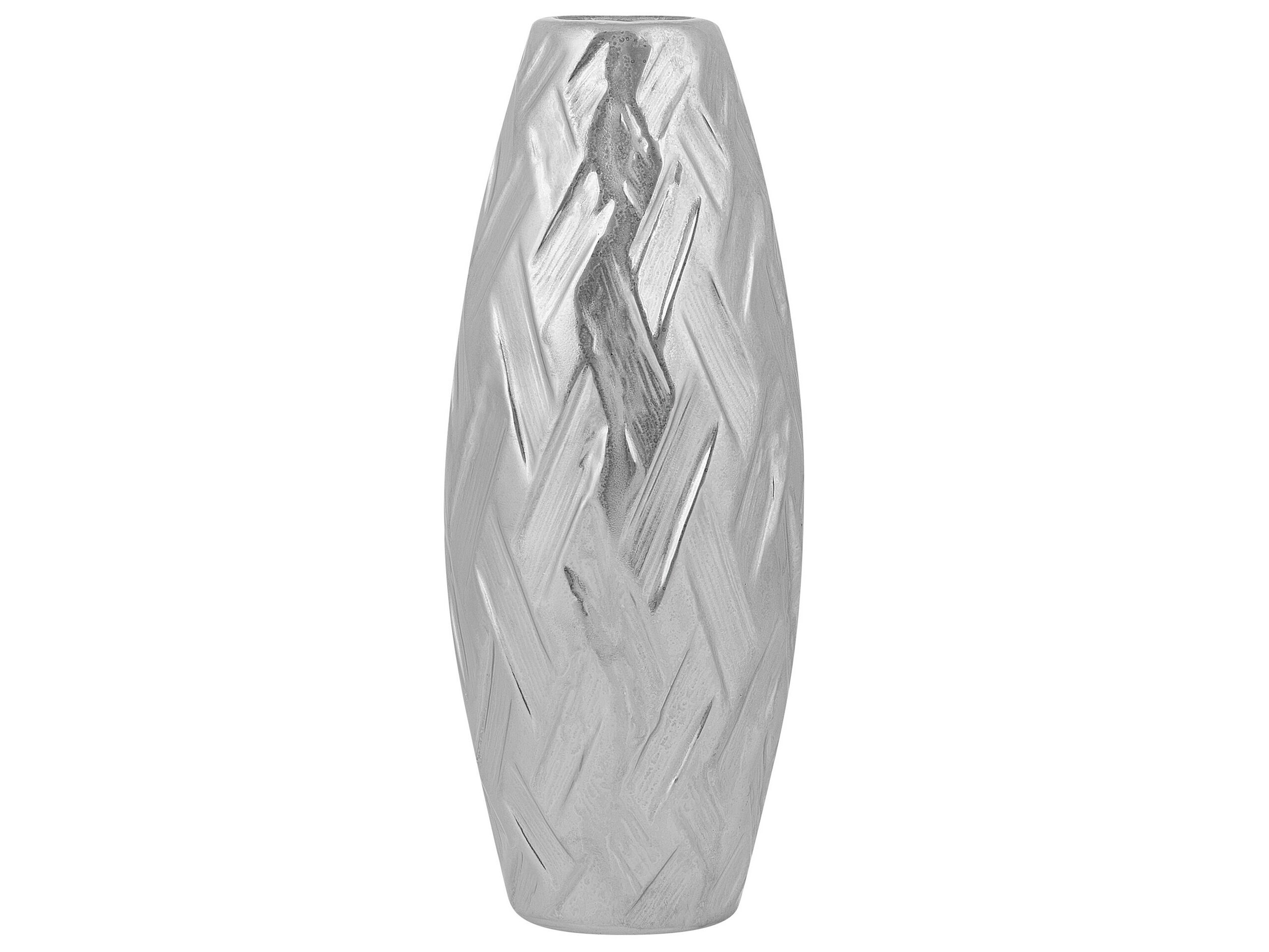 Stoneware Decorative Vase 33 Silver - Gemini Interiors