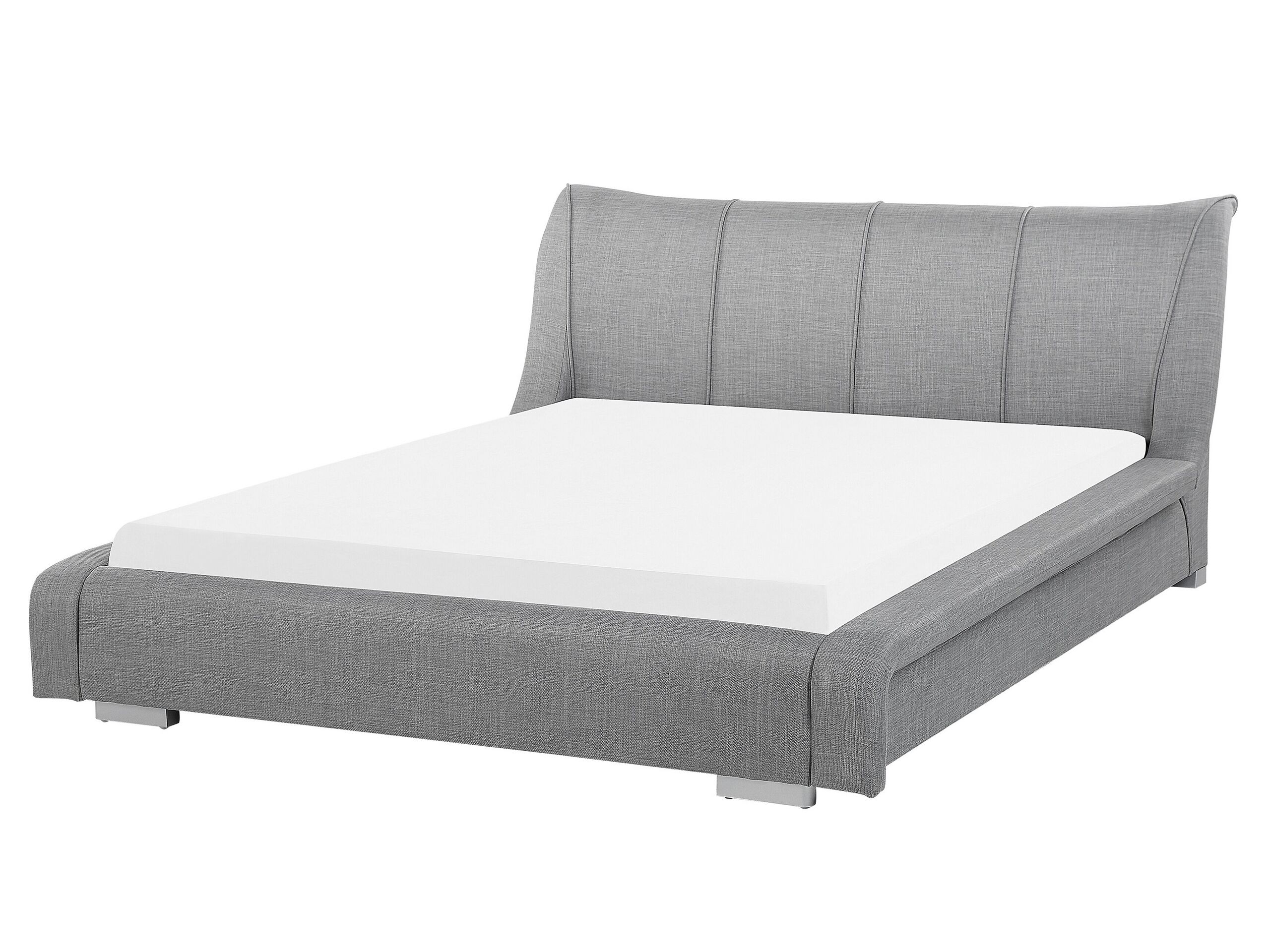 Fabric EU King Size Bed Grey NANTES - Gemini Interiors