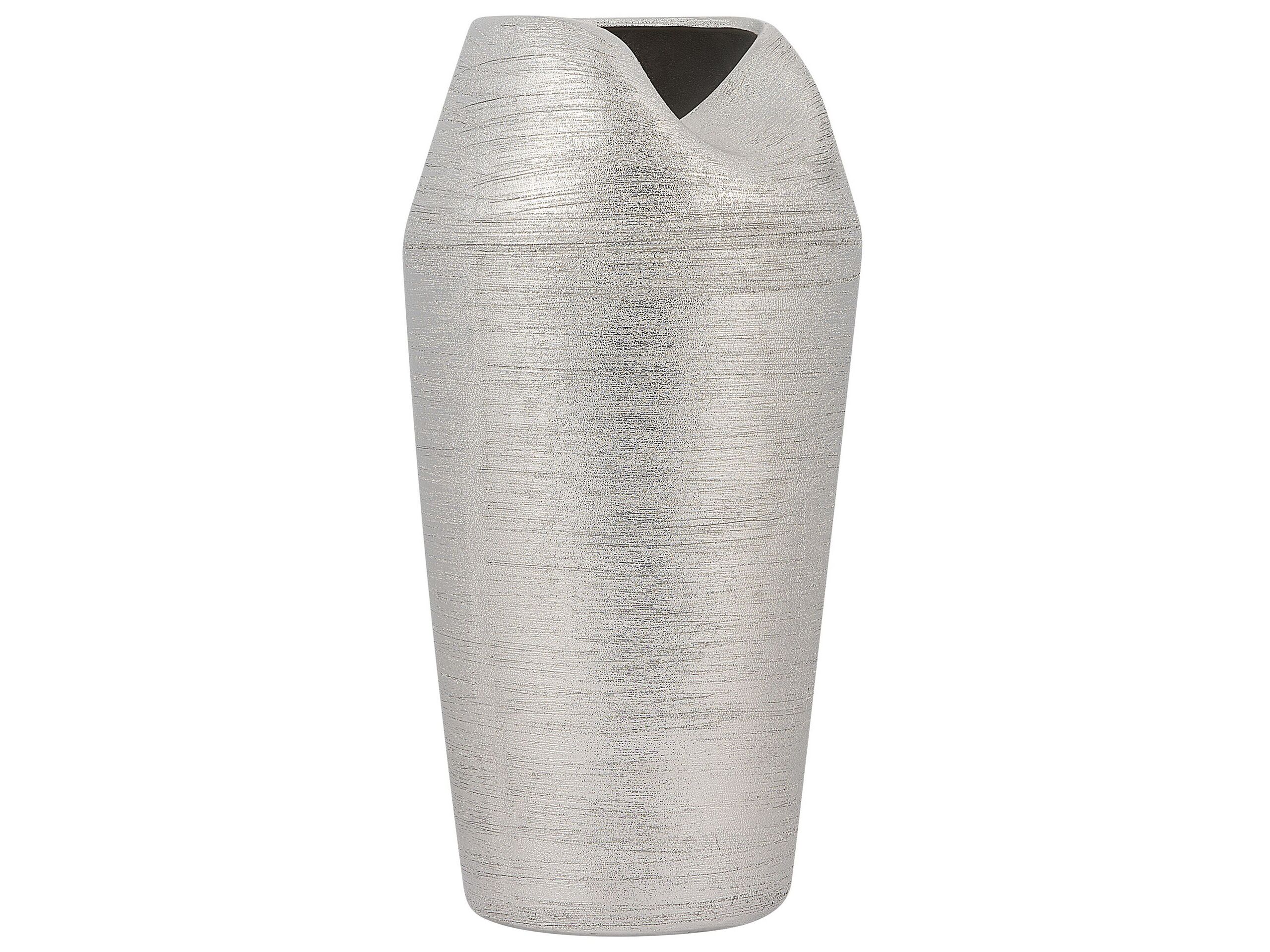 Stoneware Decorative Vase 33 Silver - Gemini Interiors