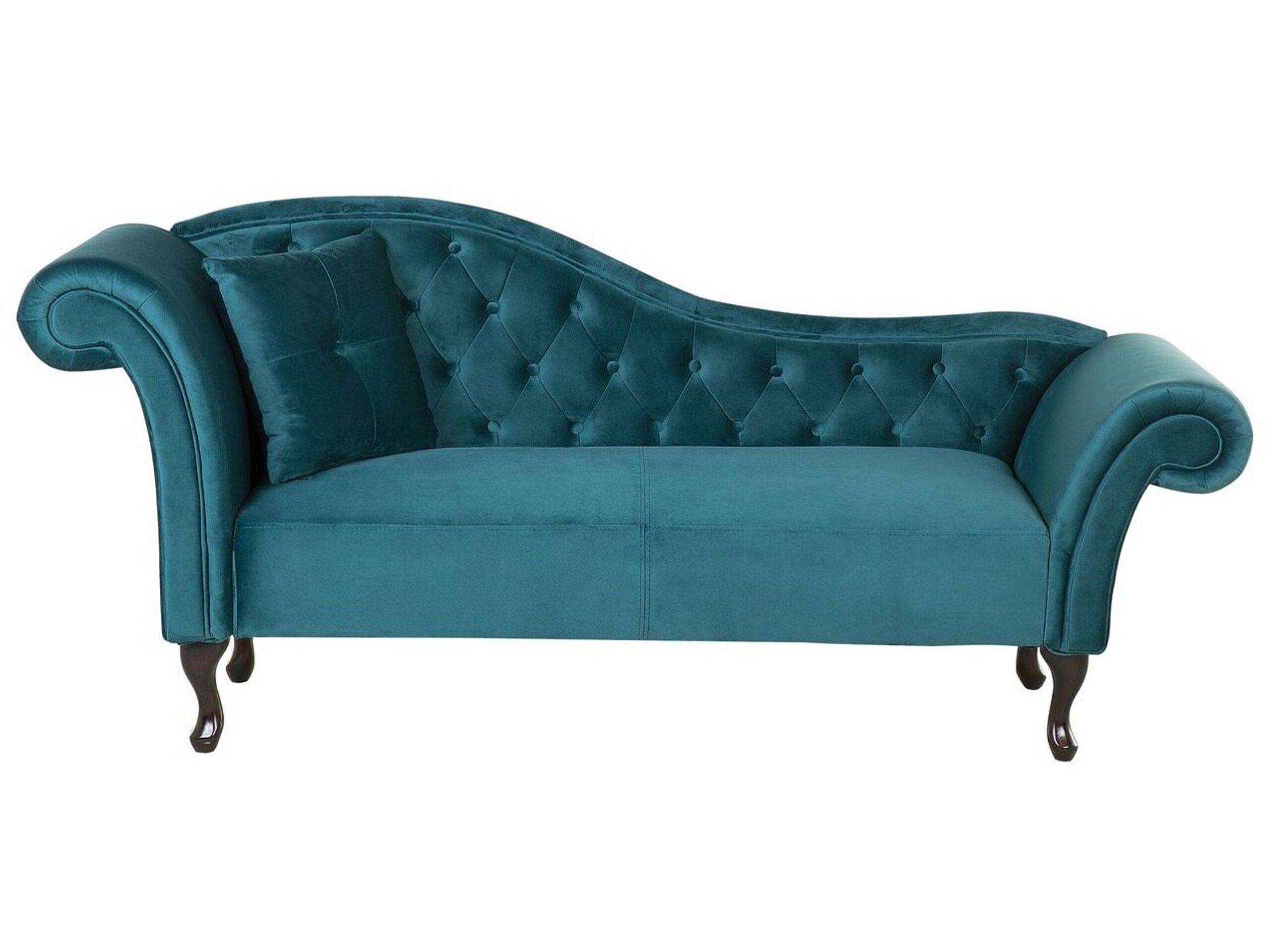 Left Hand Chaise Lounge Velvet Teal LATTES - Gemini Interiors