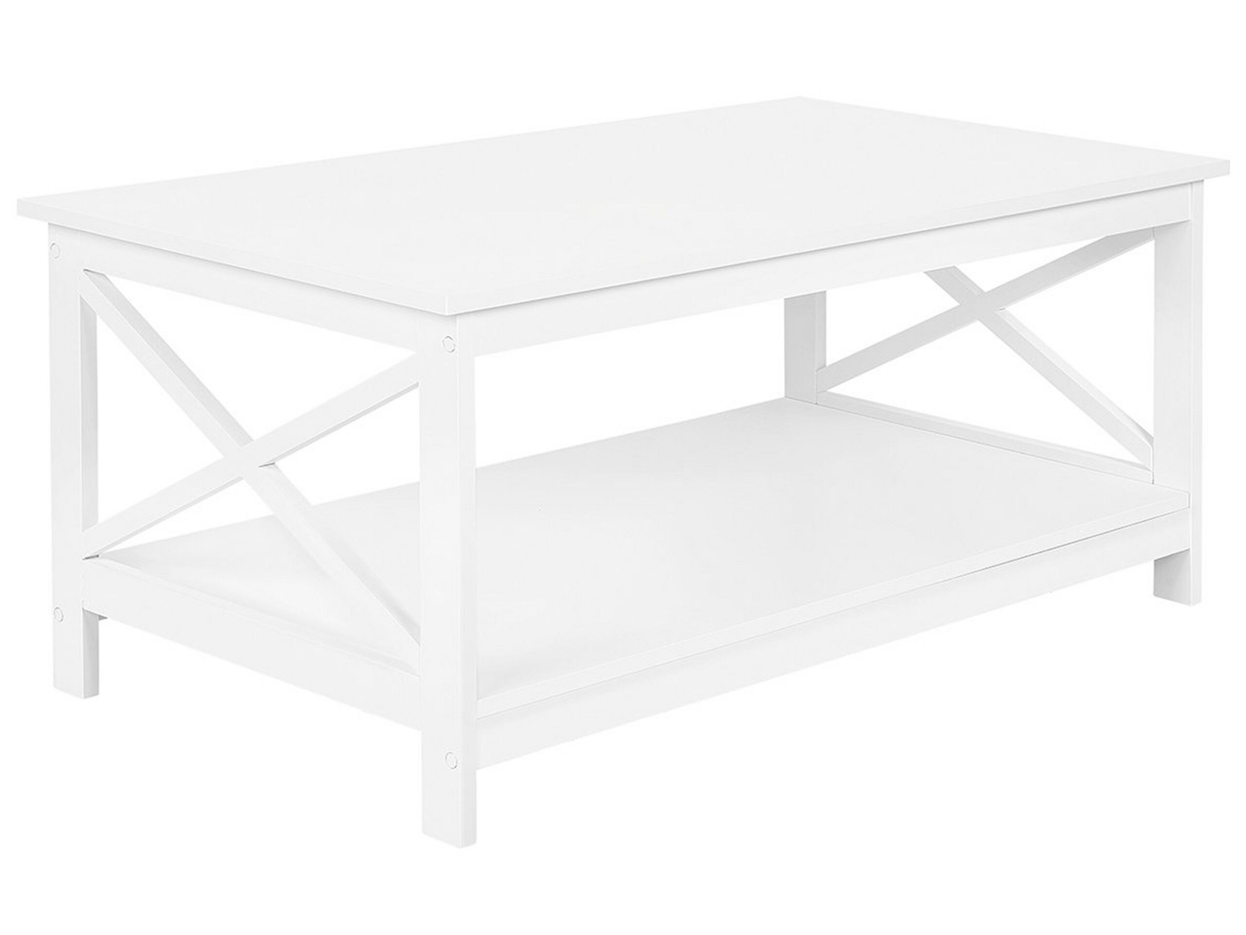 Coffee Table with Shelf White FOSTER - Gemini Interiors