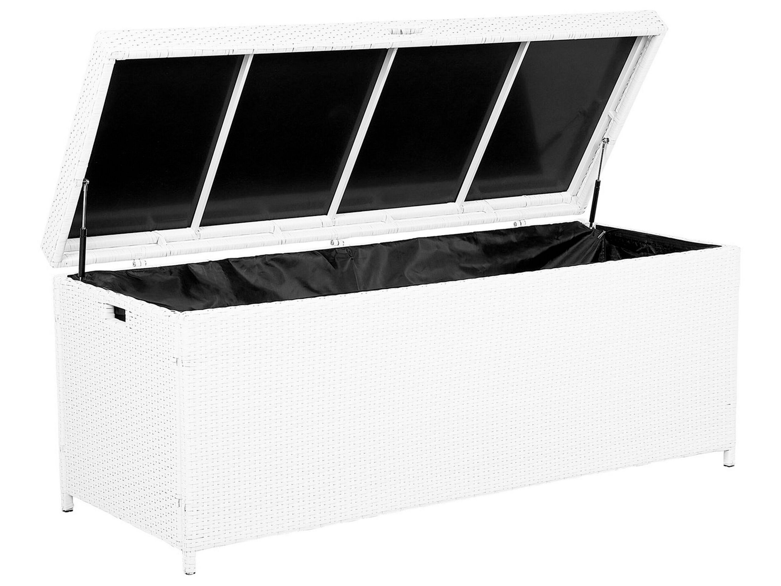 PE Rattan Storage Box 158 x 63 cm White MODENA - Gemini Interiors