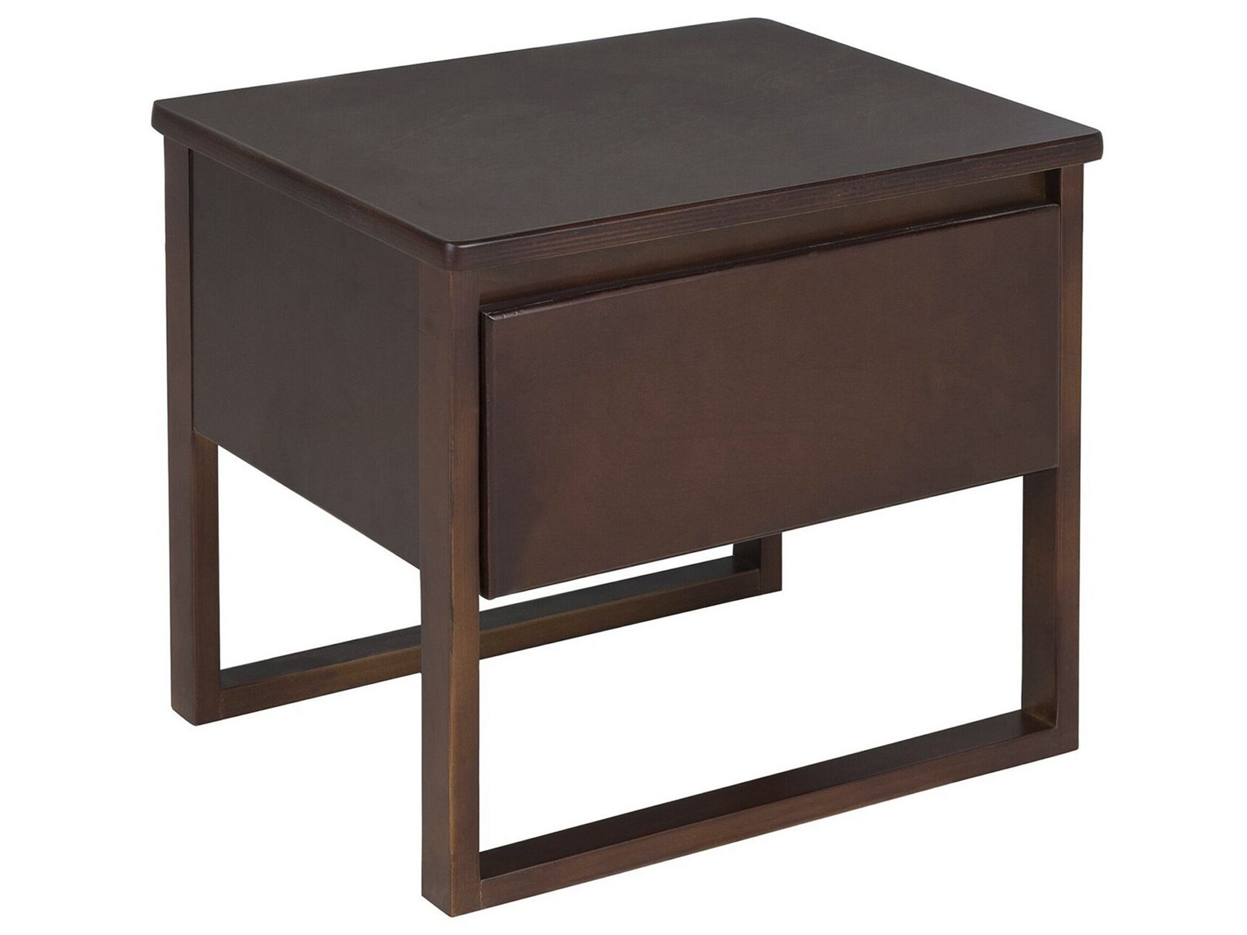 Bedside Table - CLACTON 1 Drawer Nightstand Dark Wood 50cm - Gemini Interiors