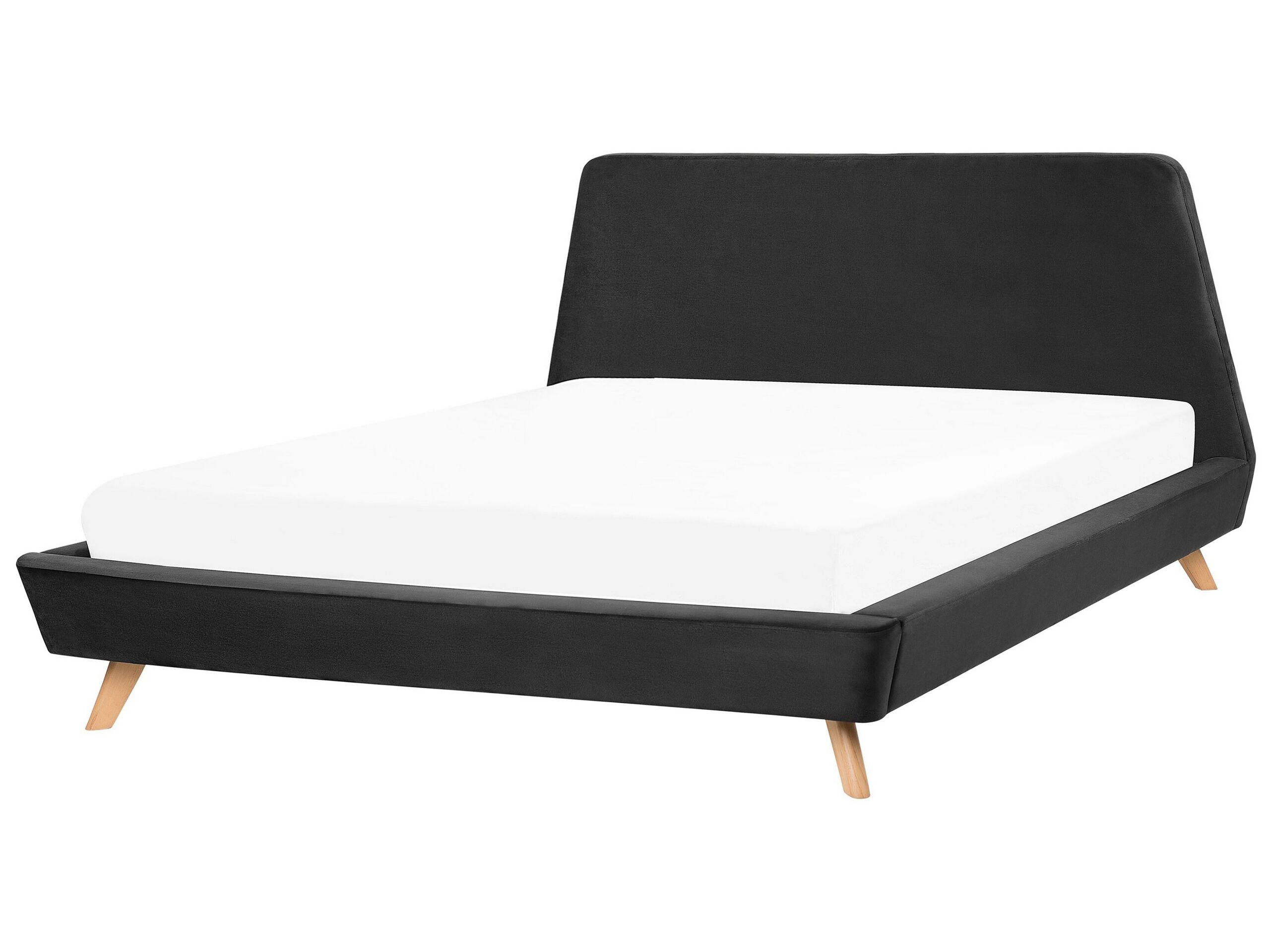 Velvet EU Super King Size Bed Black VIENNE - Gemini Interiors