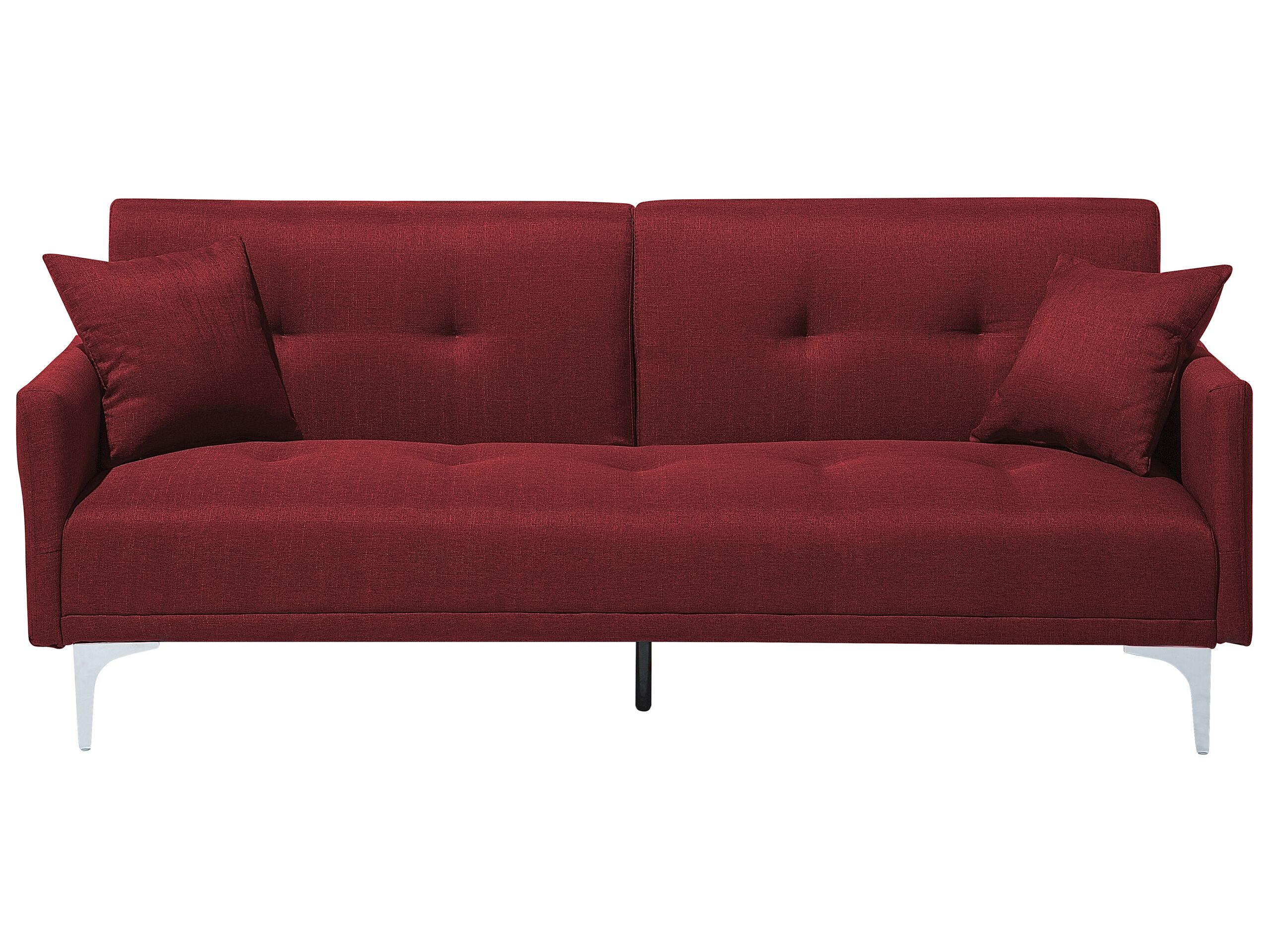 Fabric Sofa Bed Dark Red LUCAN - Gemini Interiors