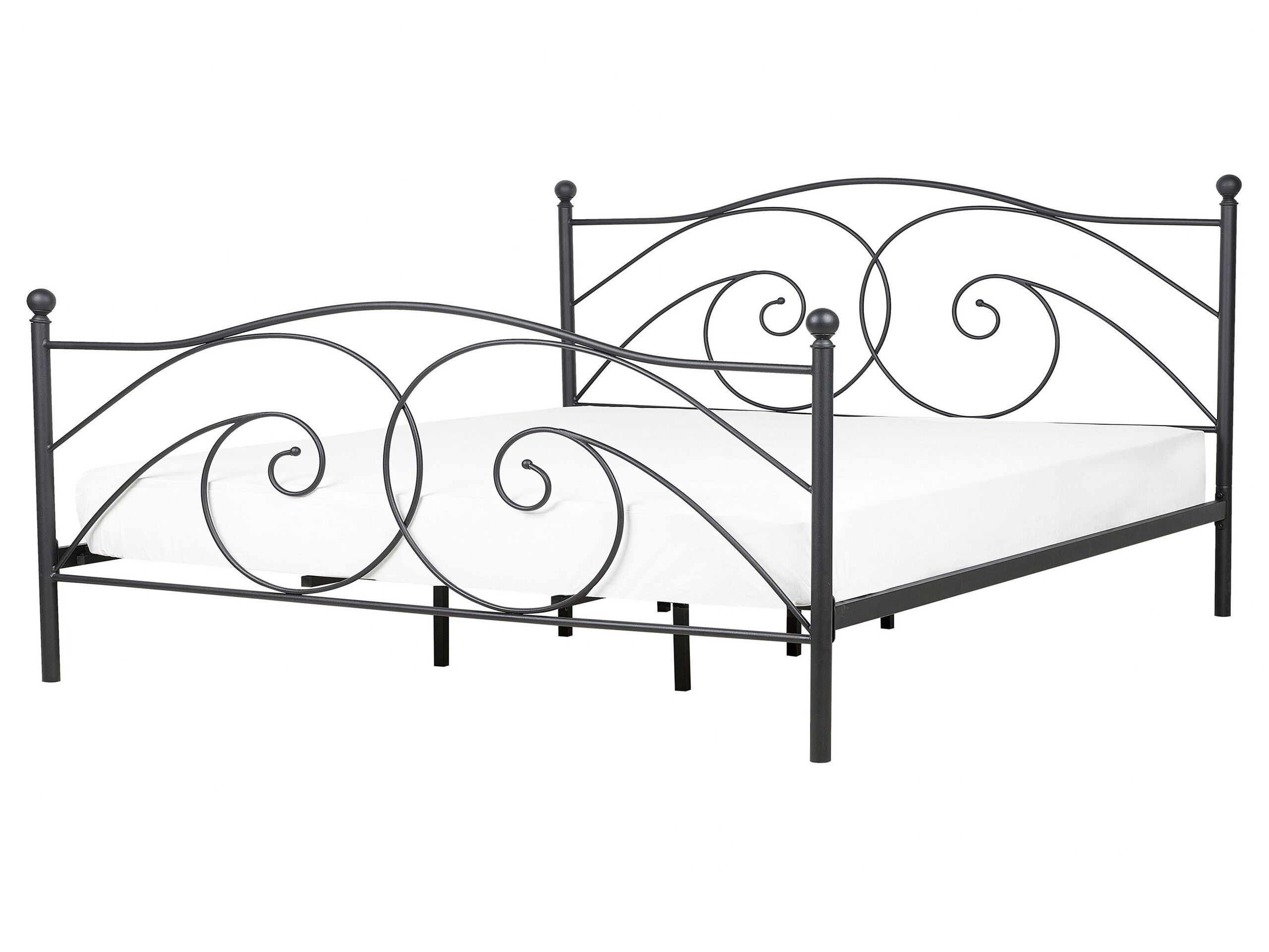 Metal EU King Size Bed Black DINARD - Gemini Interiors