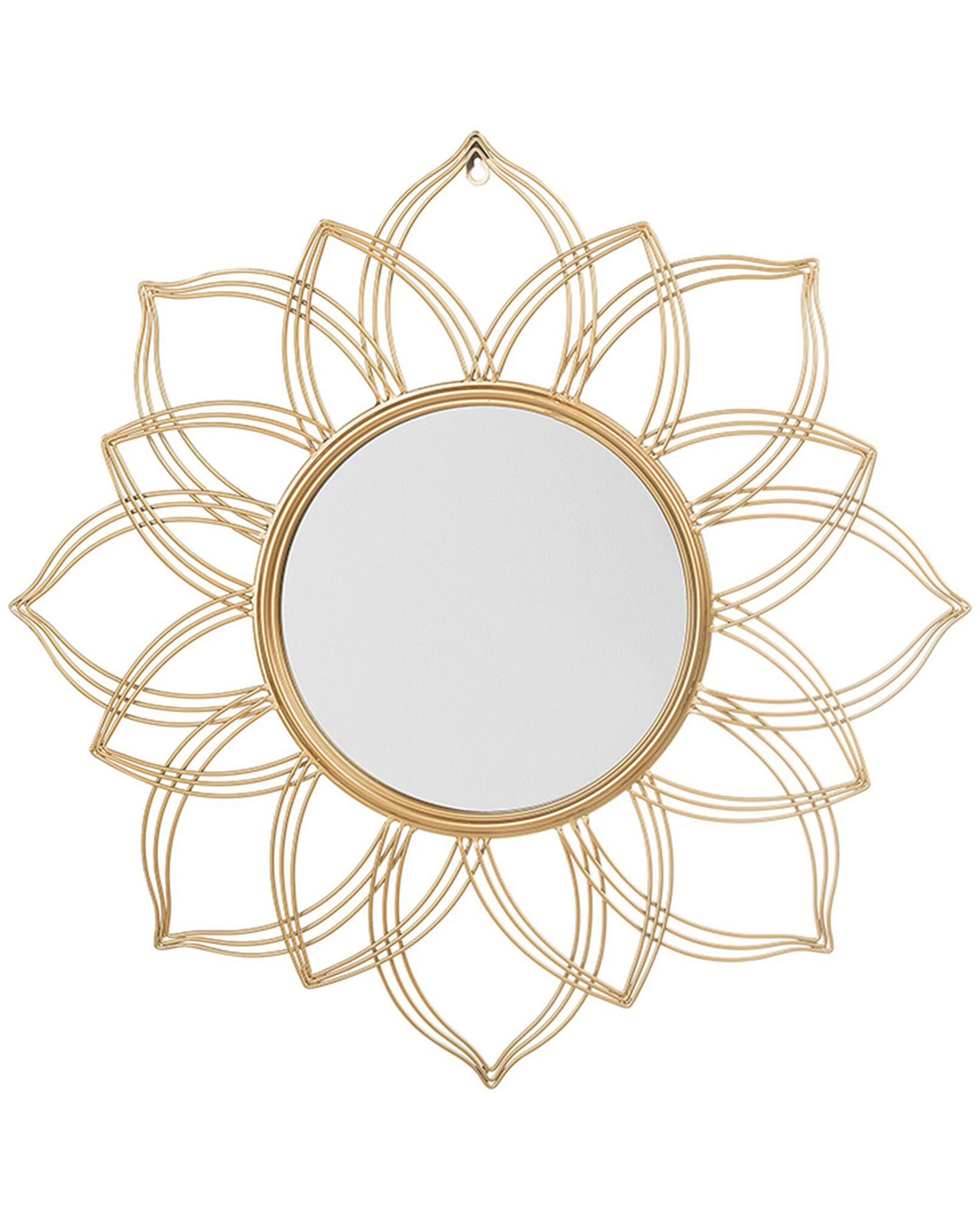 Metal Wall Mirror 67cm Gold - Gemini Interiors