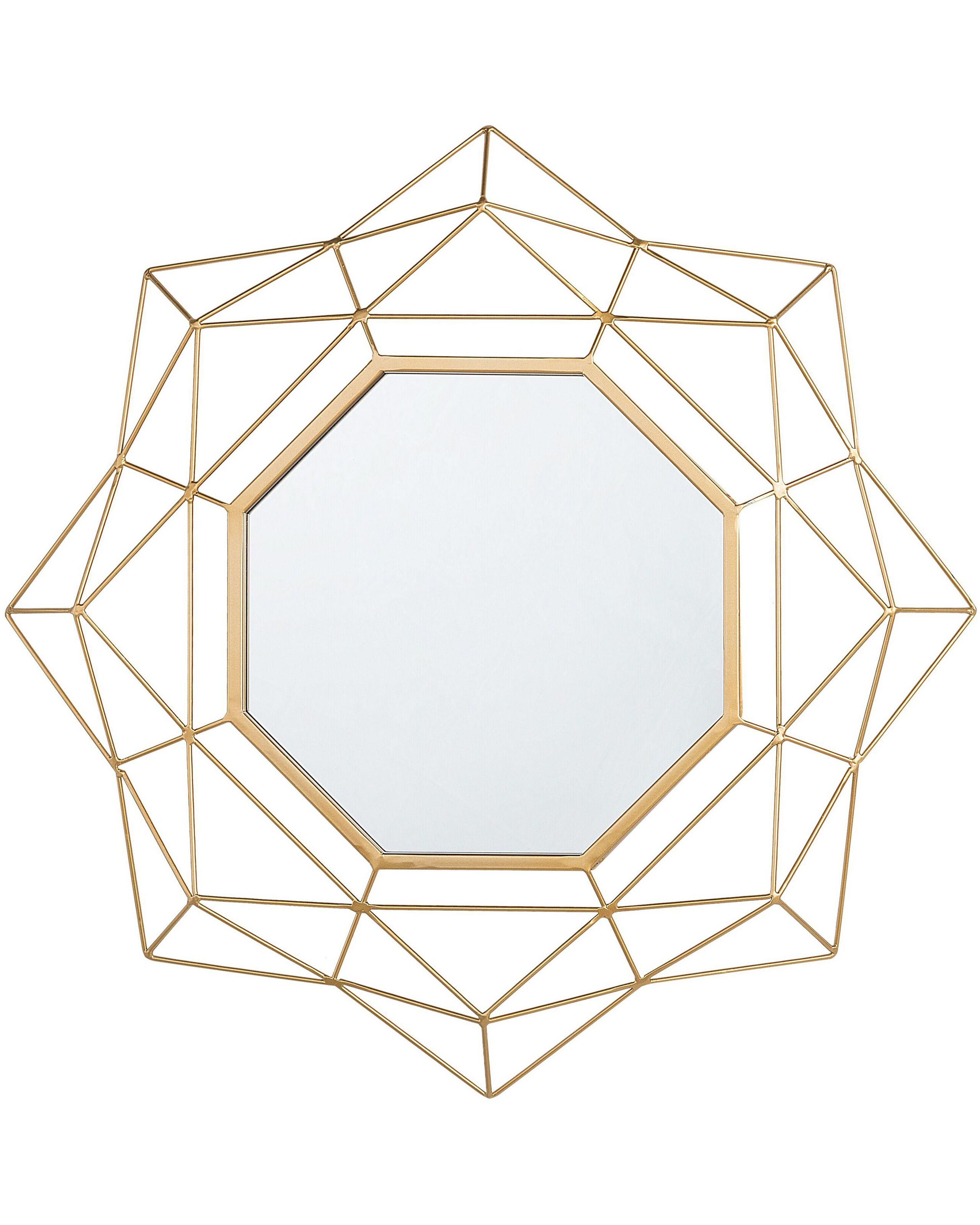 Metal Wall Mirror Gold 60cm - Gemini Interiors