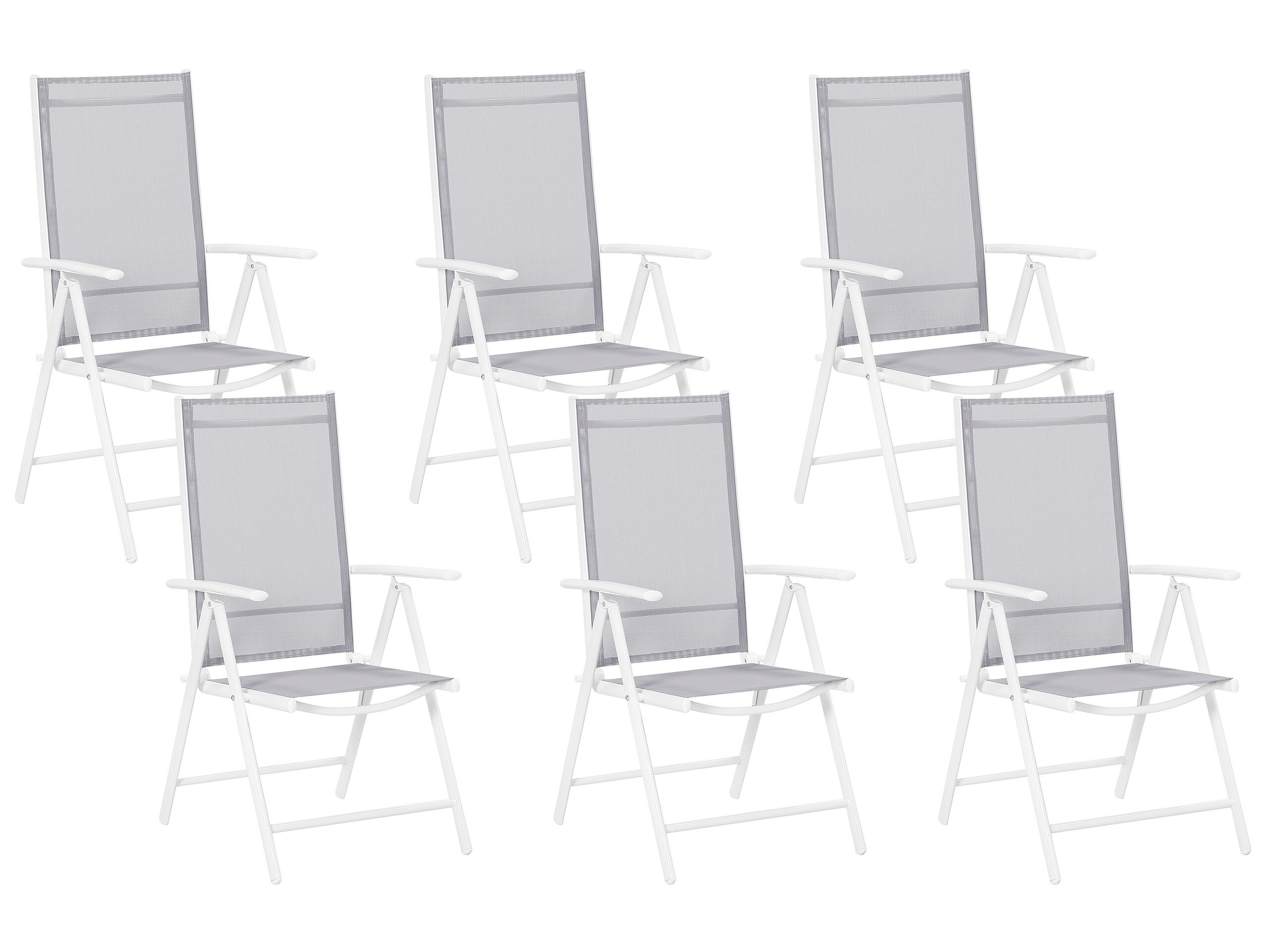 Set of 6 Garden Folding Chairs Grey CATANIA - Gemini Interiors