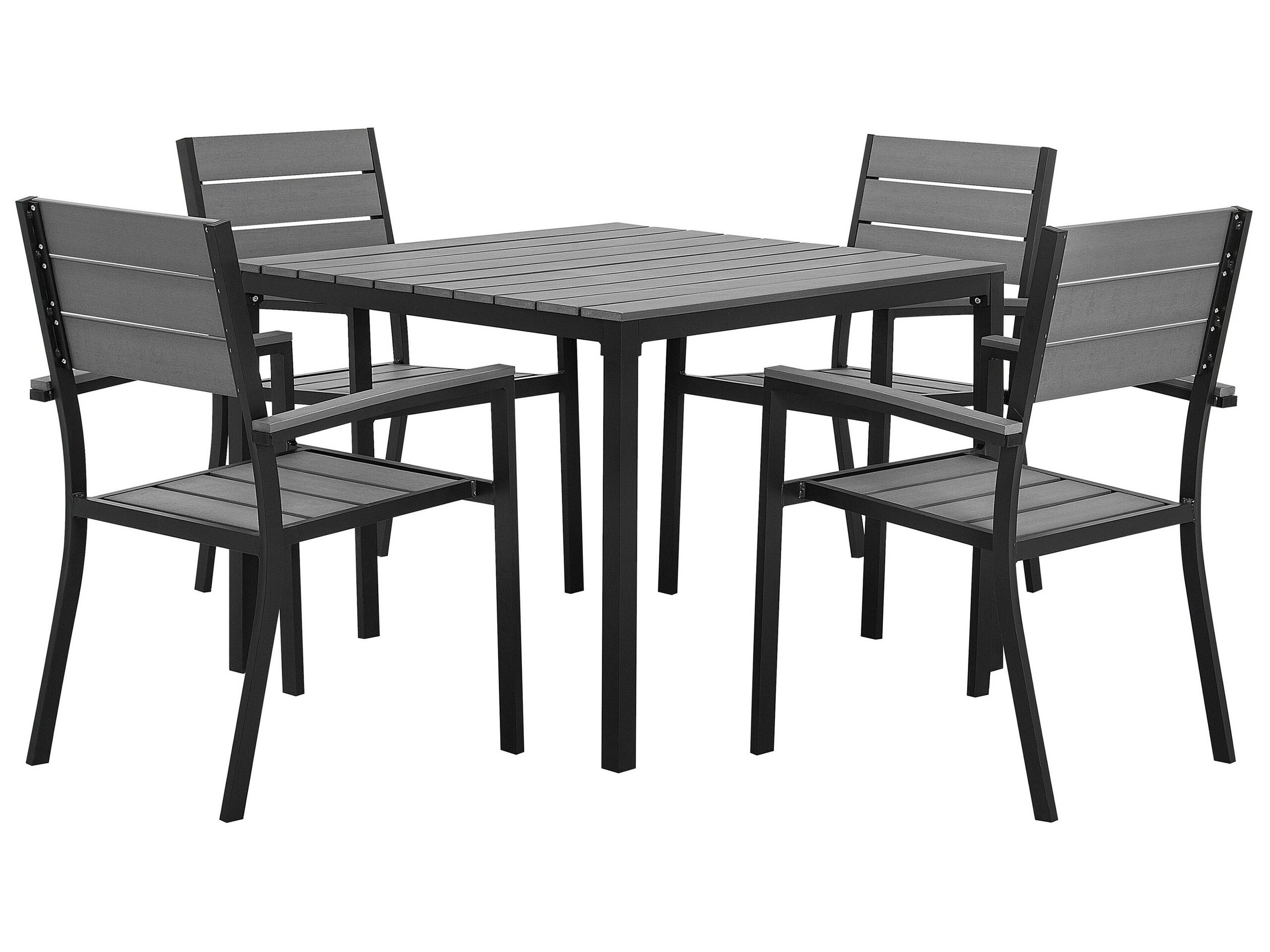 4 Seater Garden Dining Set Grey PRATO - Gemini Interiors