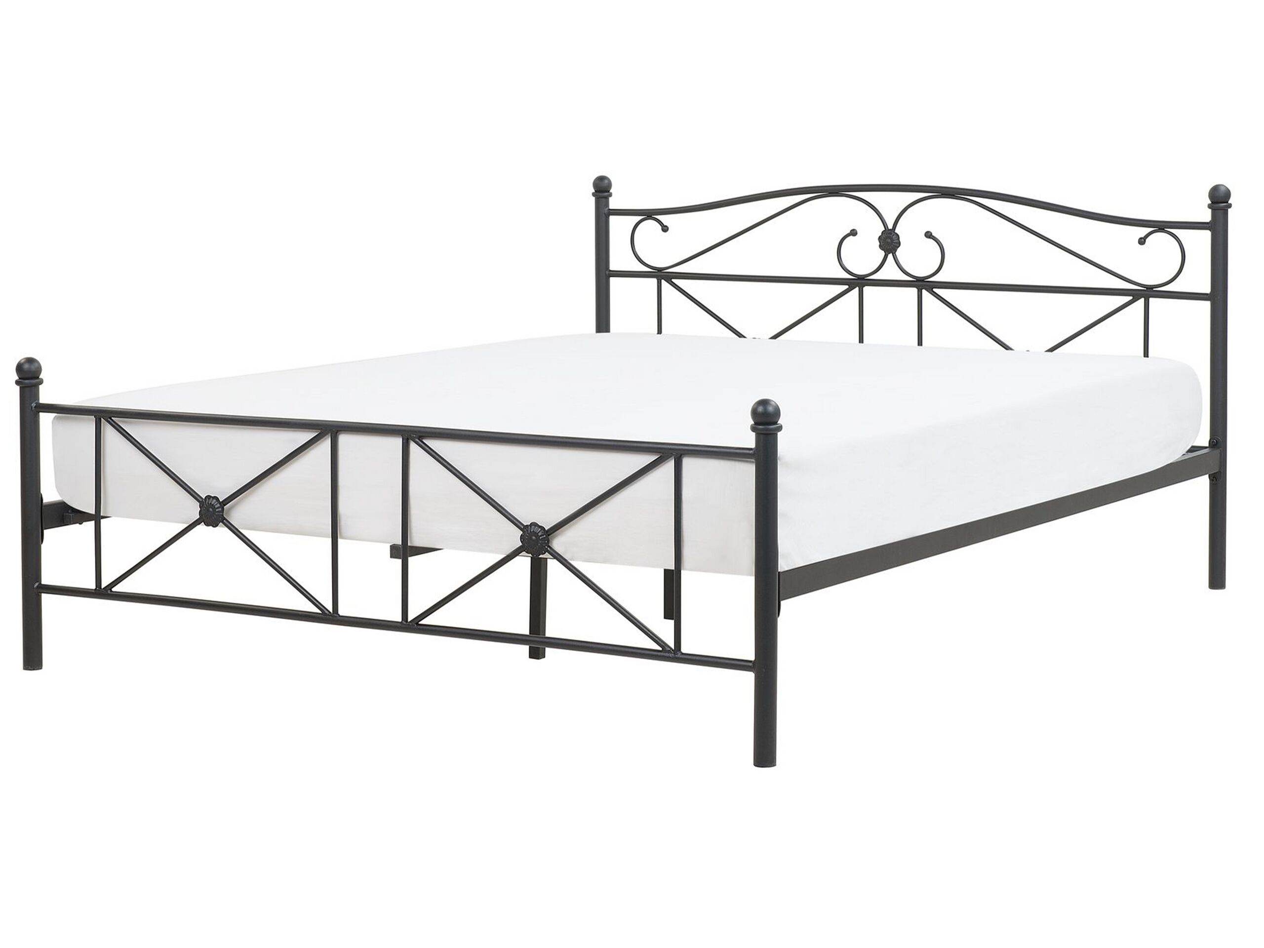 Metal EU King Size Bed Black RODEZ - Gemini Interiors