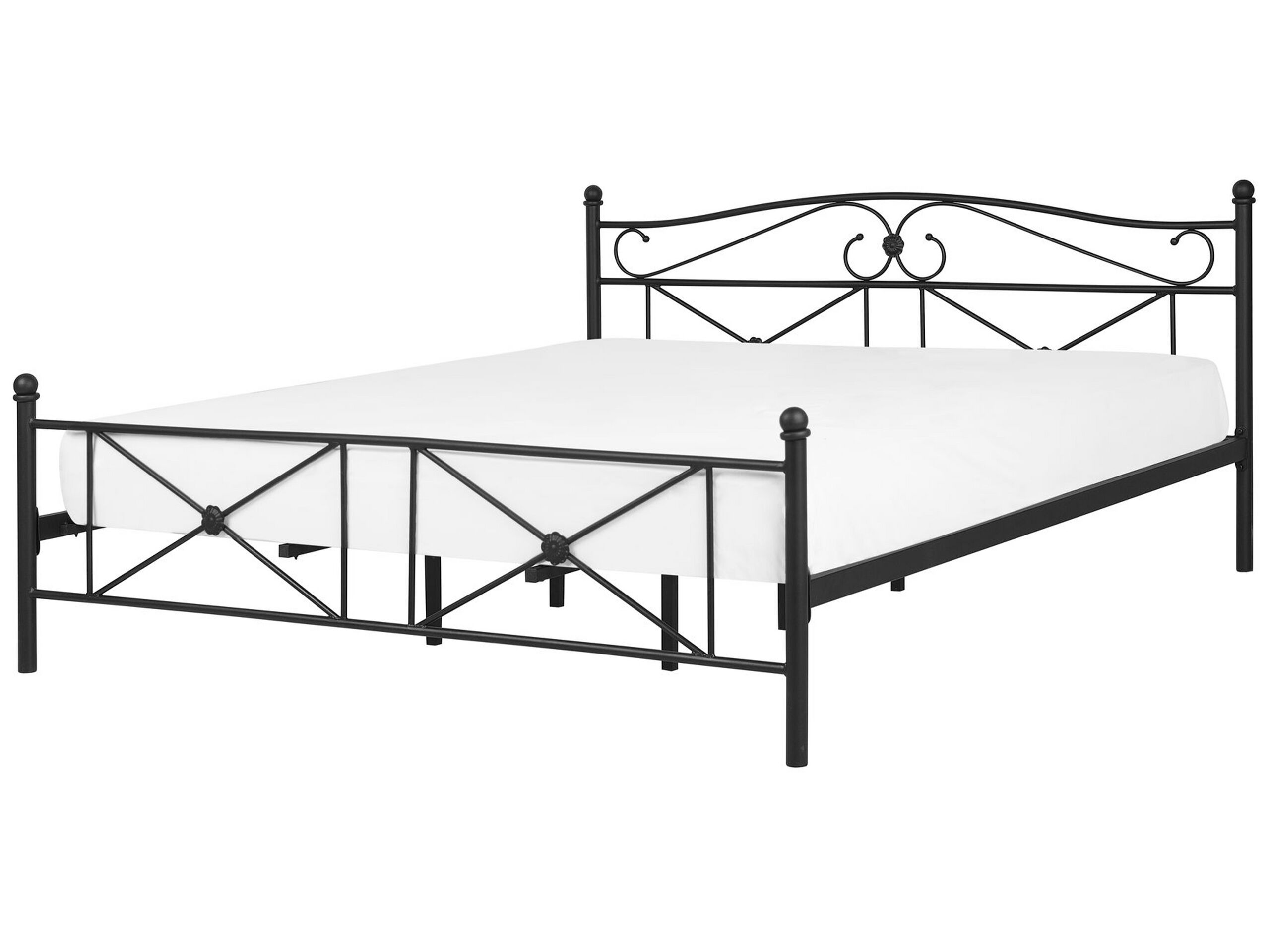 Metal EU Super King Size Bed Black RODEZ - Gemini Interiors