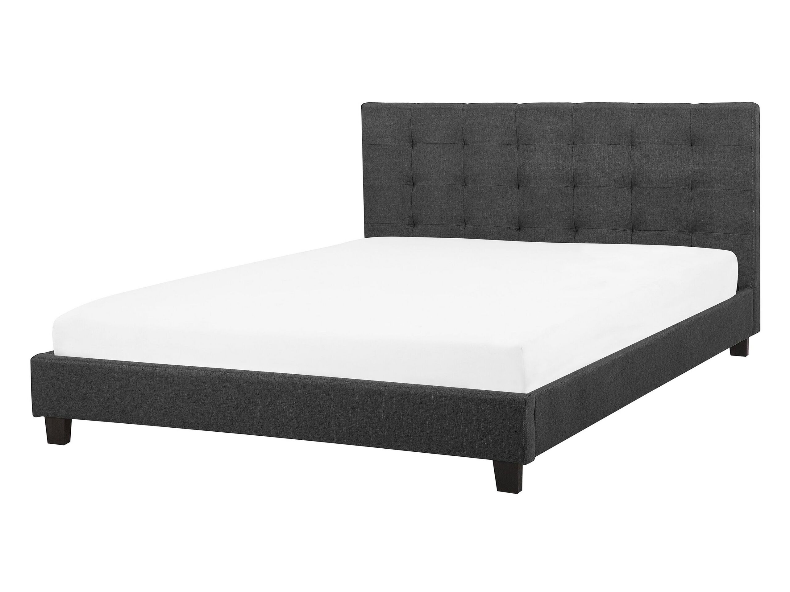 Fabric EU Double Size Bed Dark Grey LA ROCHELLE - Gemini Interiors