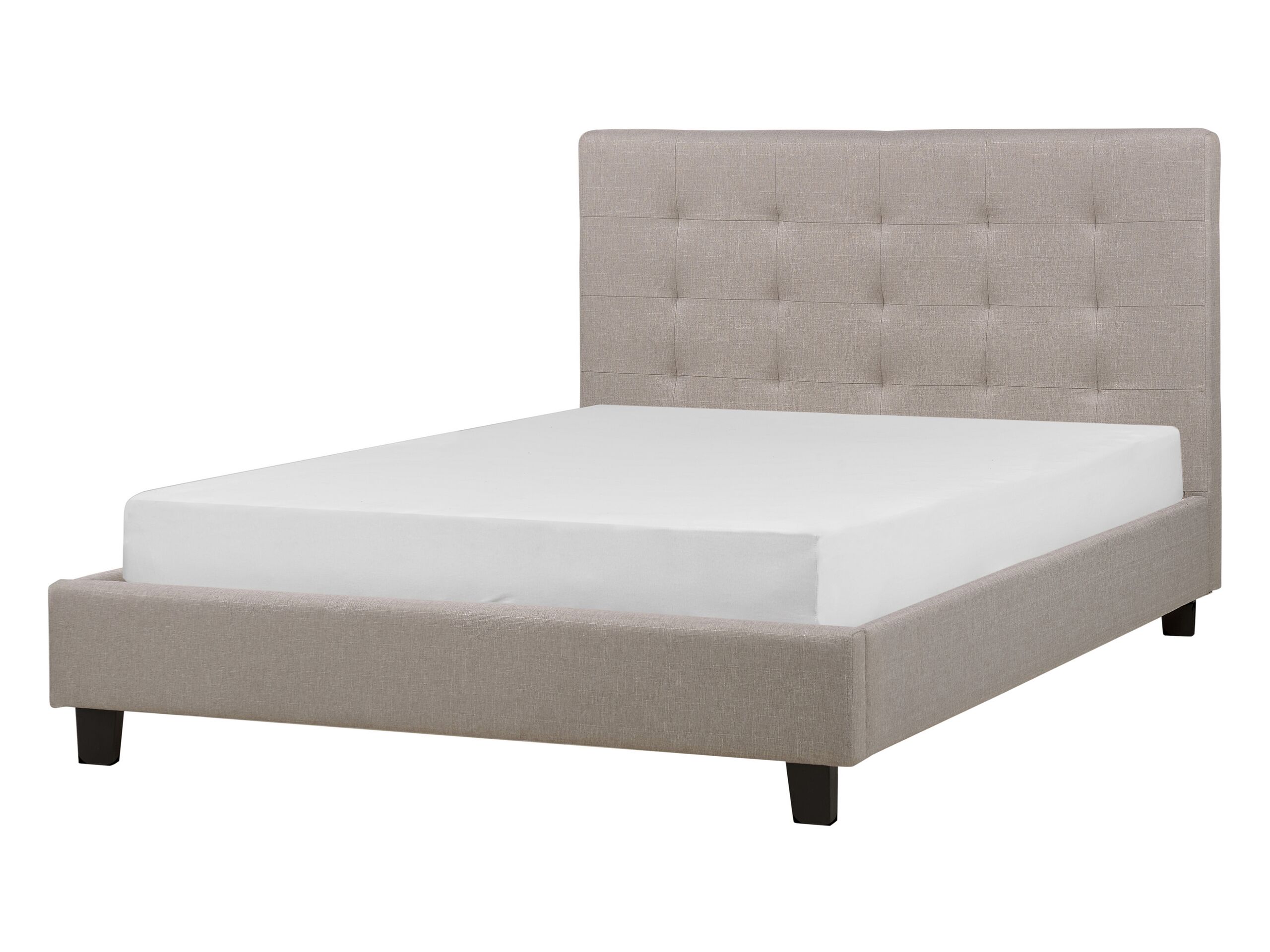 Fabric EU Double Size Bed Light Grey LA ROCHELLE - Gemini Interiors