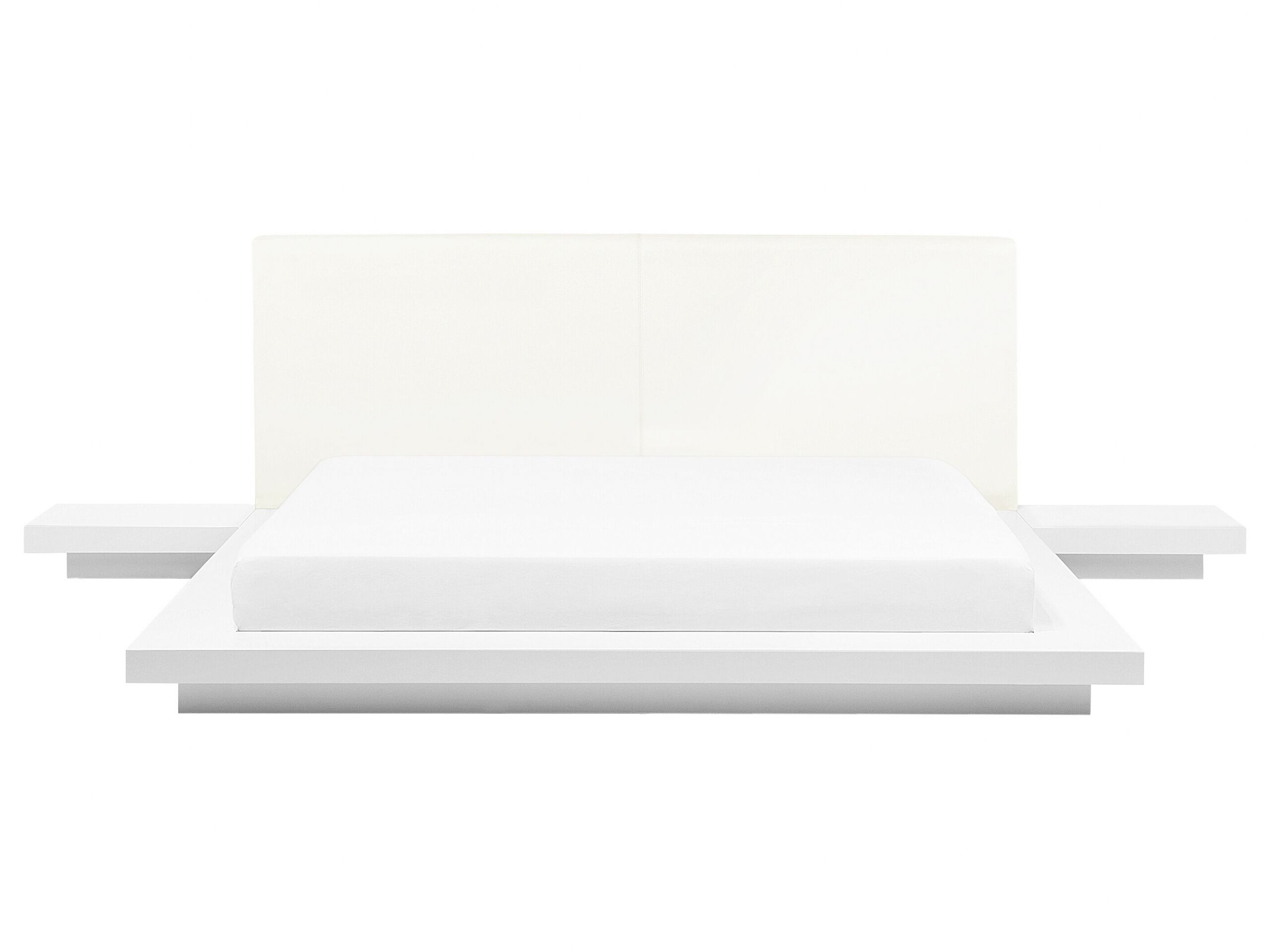 EU King Size Bed with Bedside Tables White ZEN - Gemini Interiors