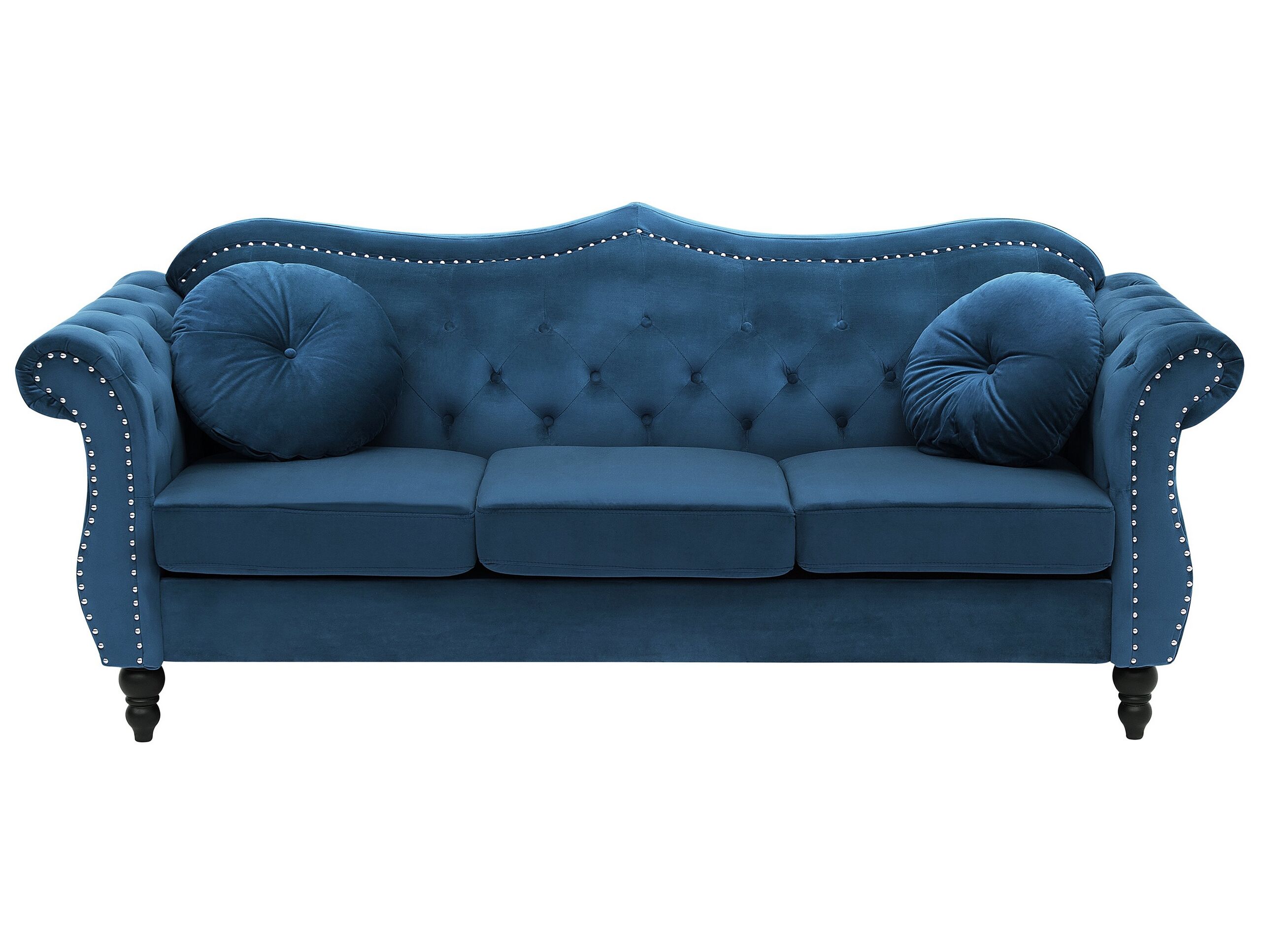 3 Seater Velvet Sofa Navy Blue SKIEN - Gemini Interiors