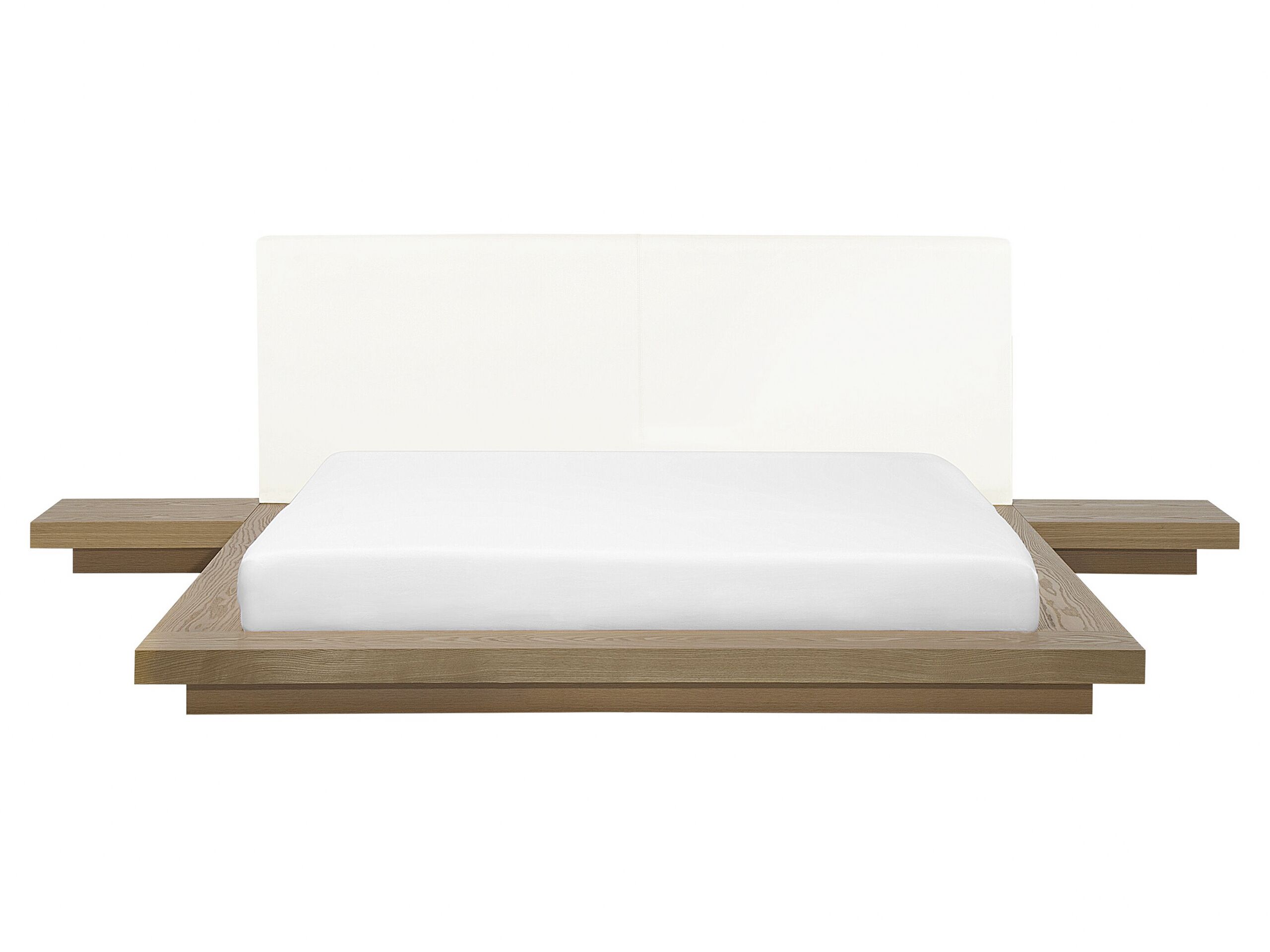 EU King Size Bed with Bedside Tables Light Wood ZEN - Gemini Interiors