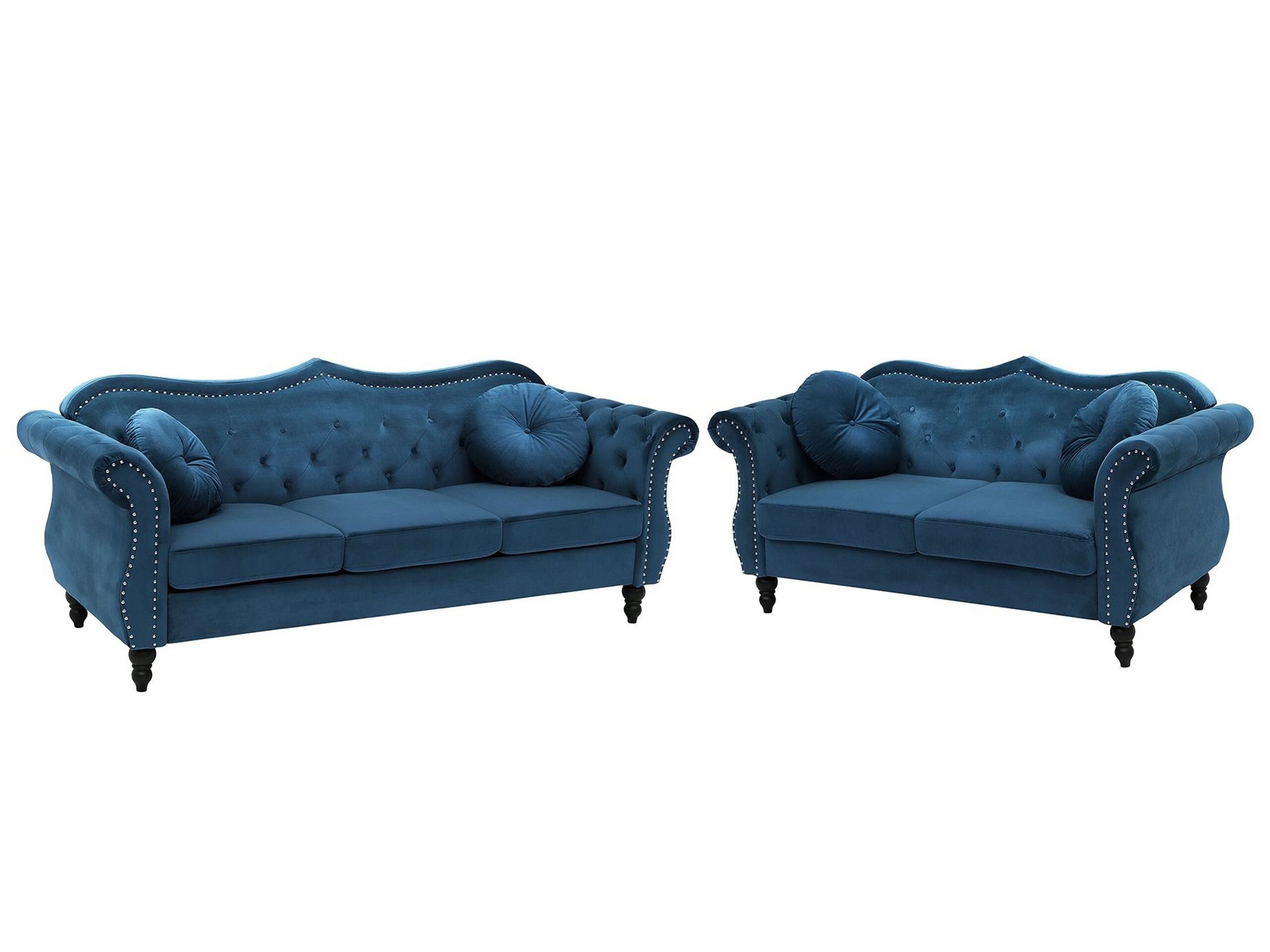Velvet Sofa Set Navy Blue SKIEN - Gemini Interiors