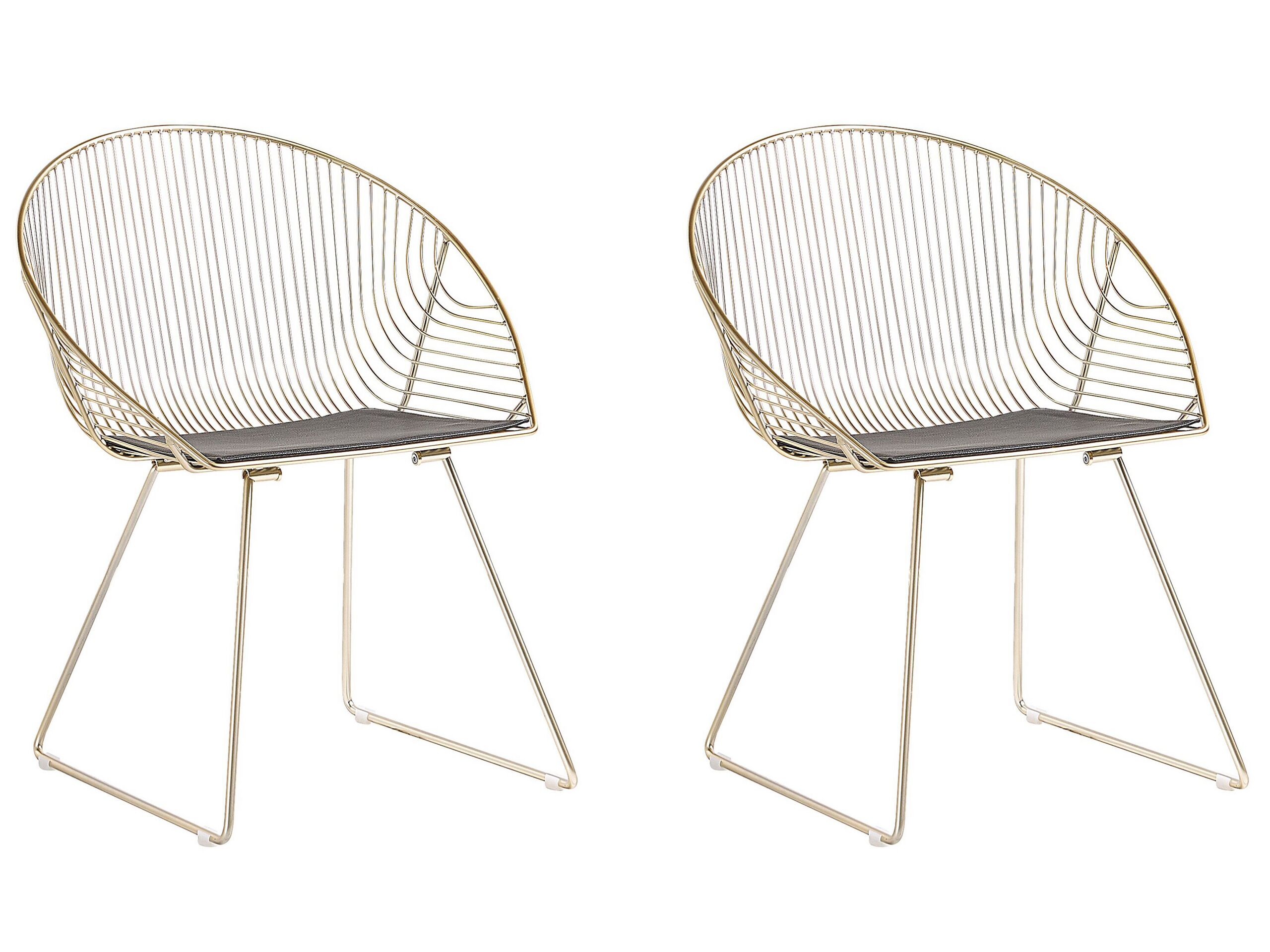 Set of 2 Metal Accent Chairs Gold AURORA - Gemini Interiors