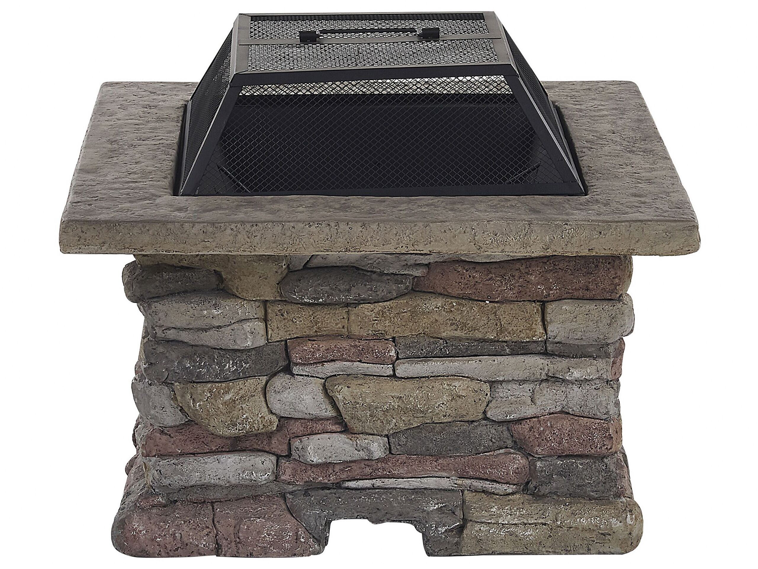 Rectangle Fire Pit Grey KELUD - Gemini Interiors