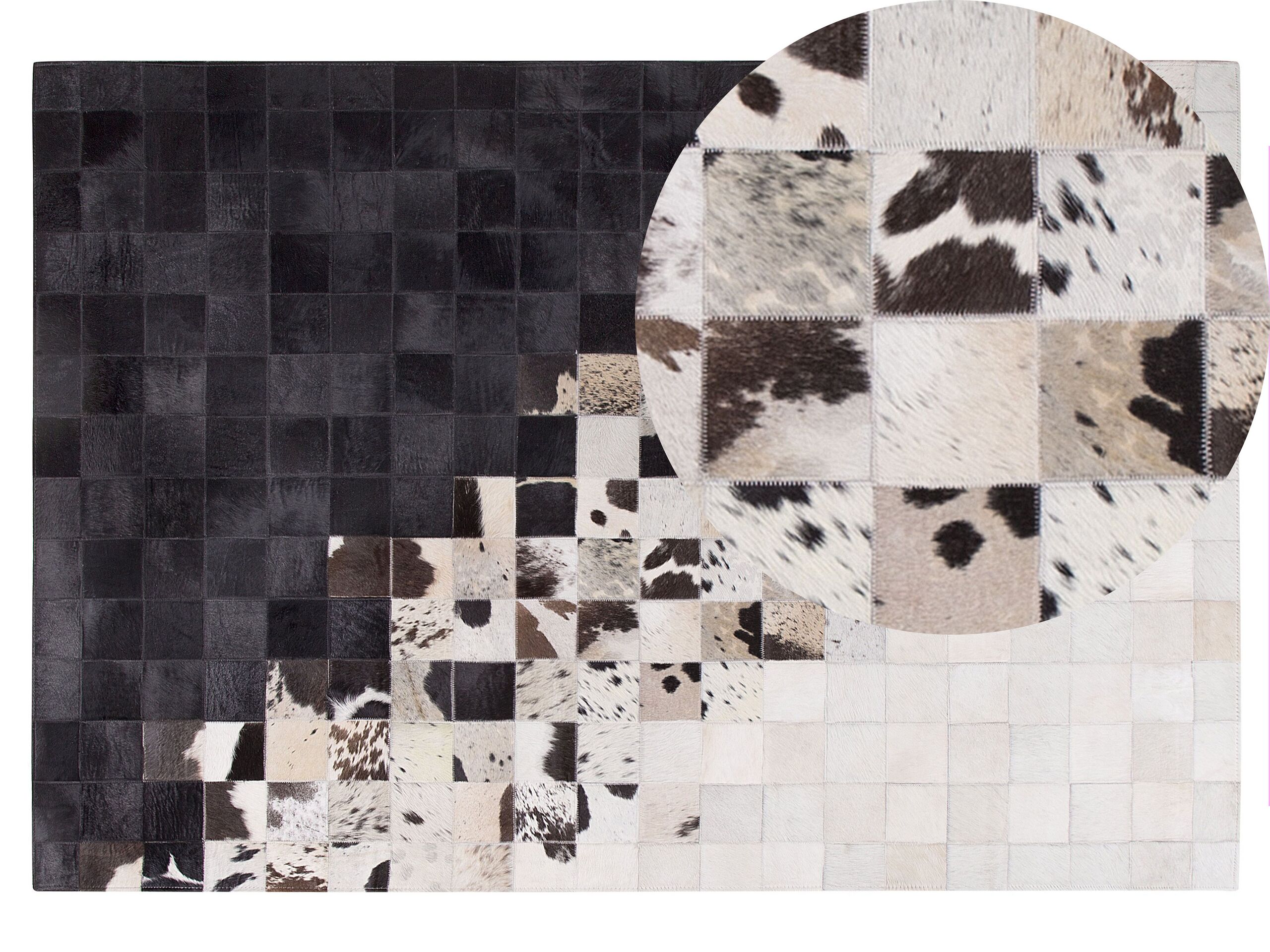 Cowhide Area Rug 140x200cm Black and White - Gemini Interiors