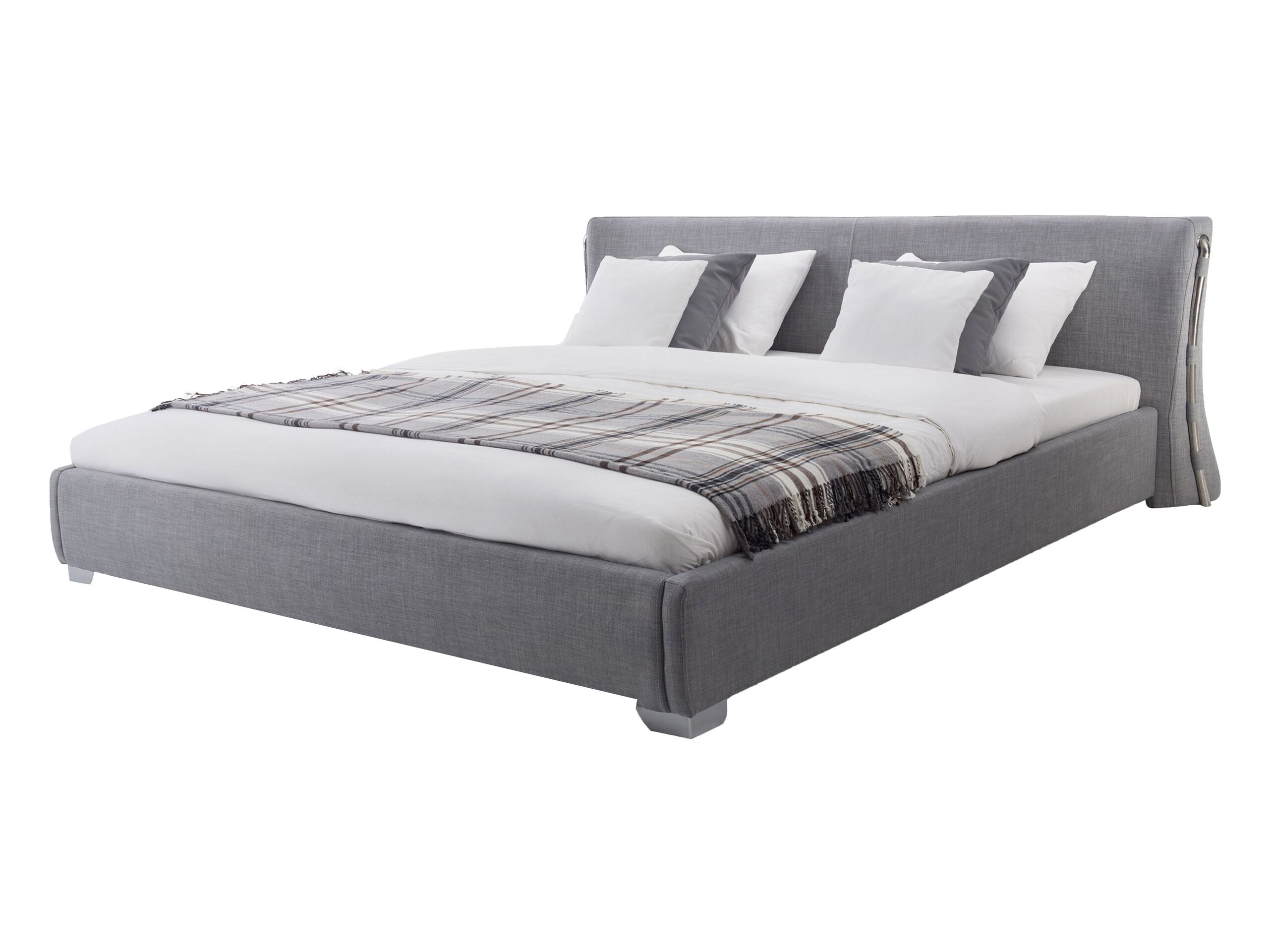 Fabric EU Double Bed Grey PARIS - Gemini Interiors