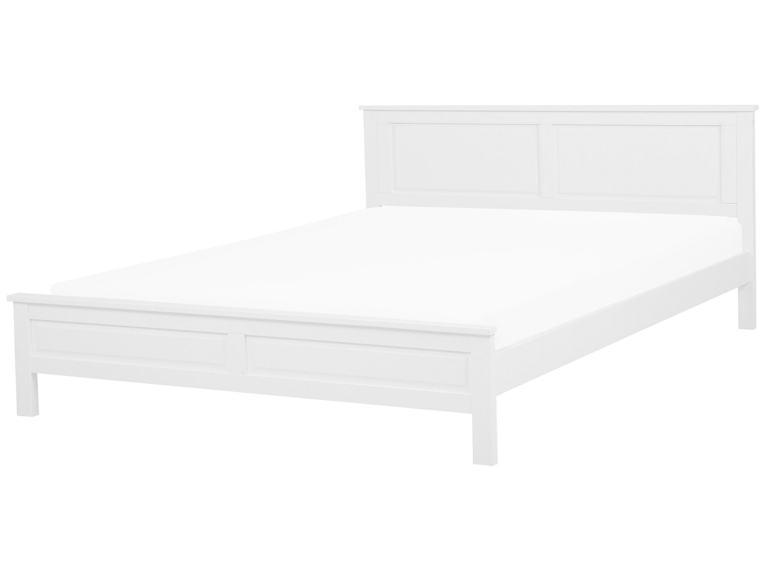 Wooden EU Super King Size Bed White OLIVET - Gemini Interiors