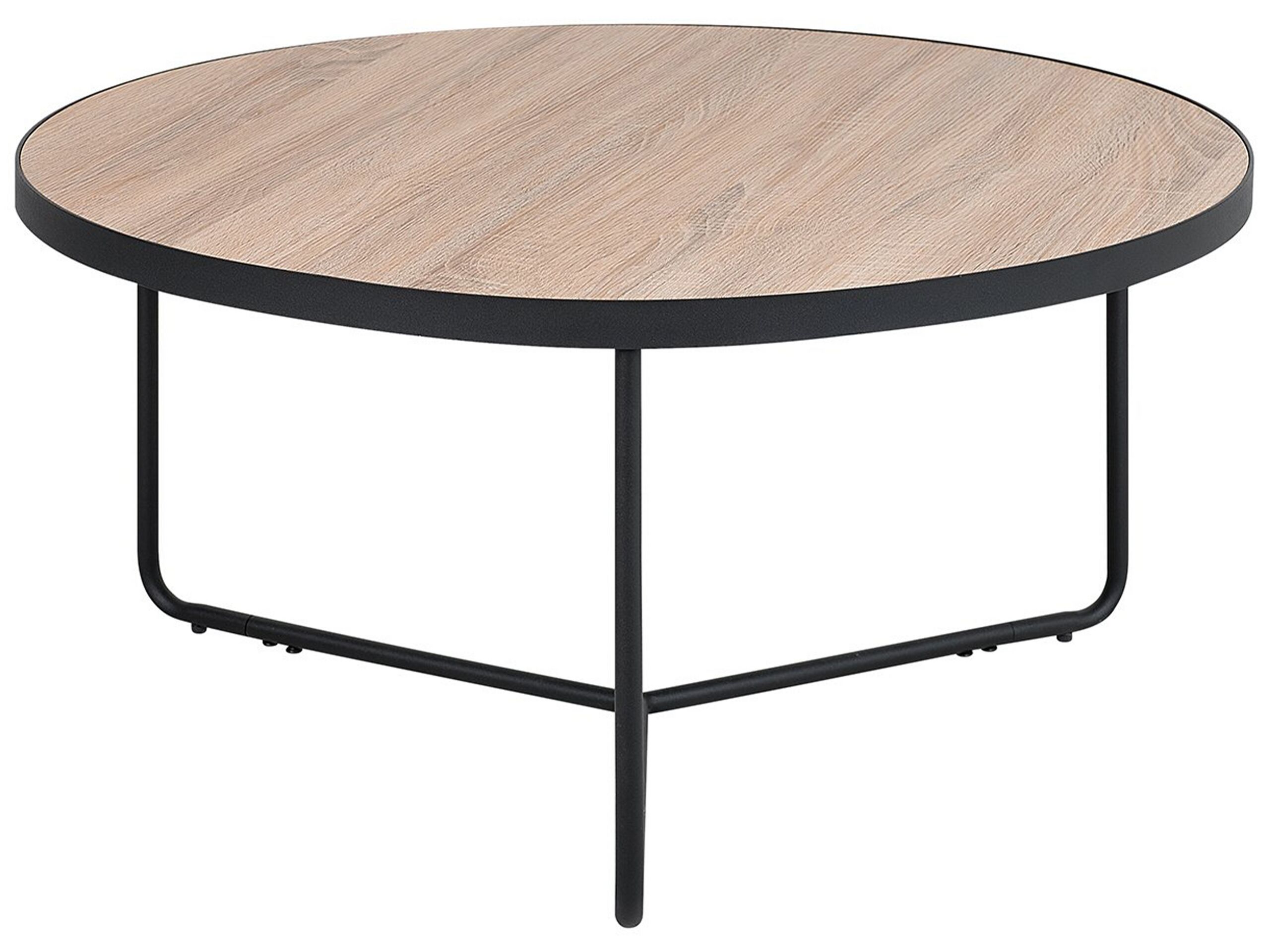 Coffee Table Light Wood with Black MELODY Big - Gemini Interiors