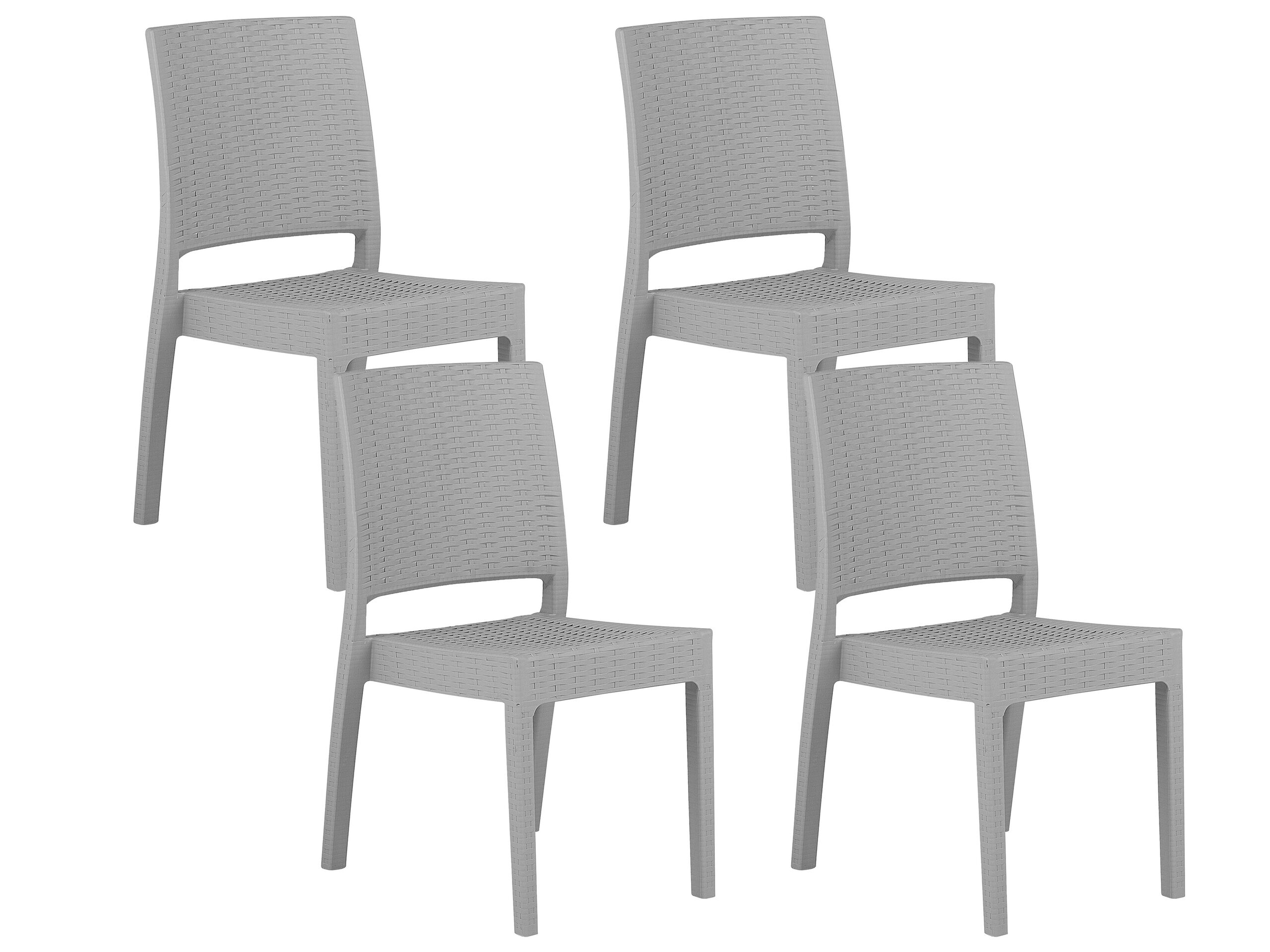 Set of 4 Garden Dining Chairs Light Grey FOSSANO - Gemini Interiors