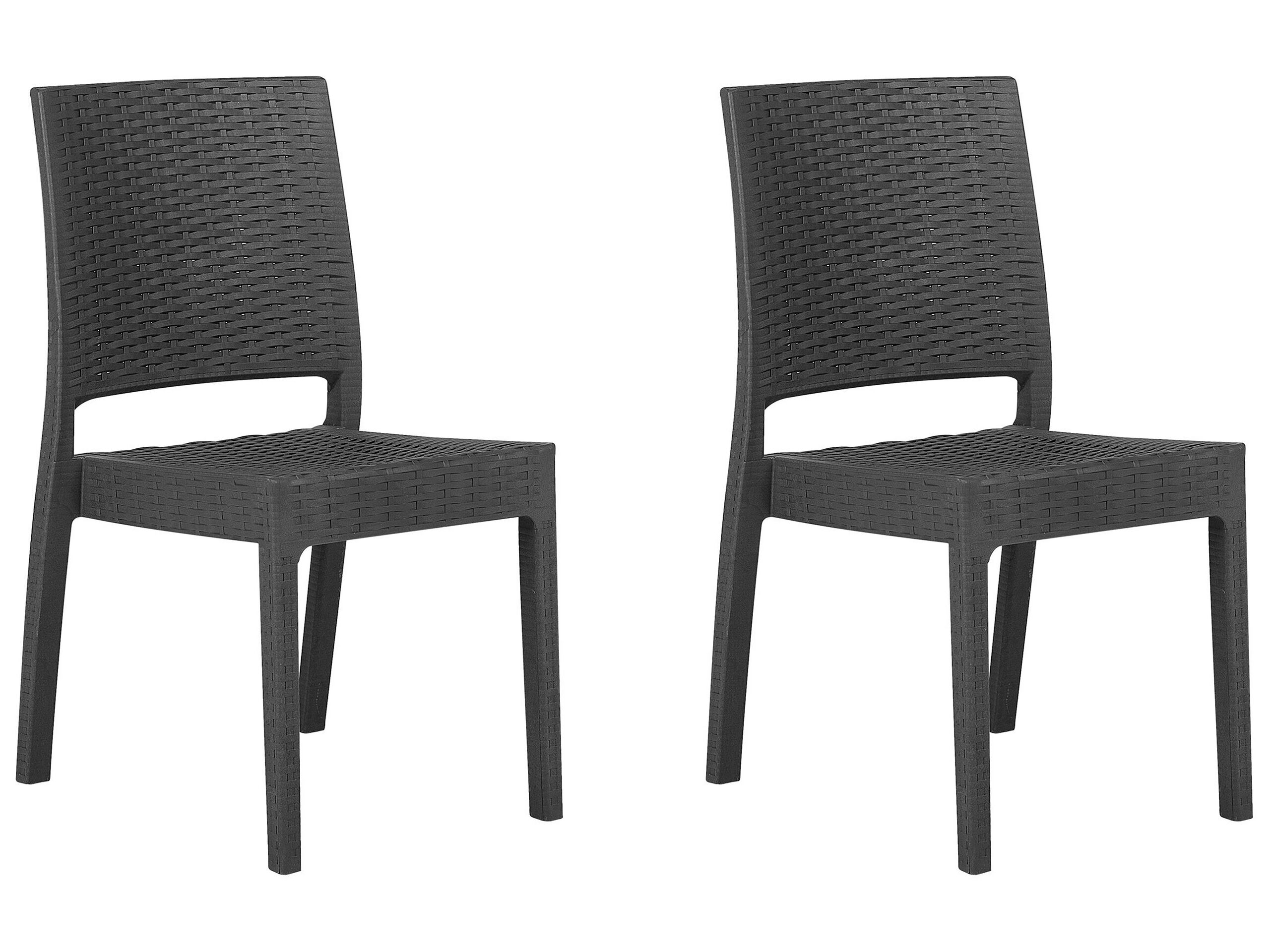 Set of 2 Garden Dining Chairs Grey FOSSANO - Gemini Interiors
