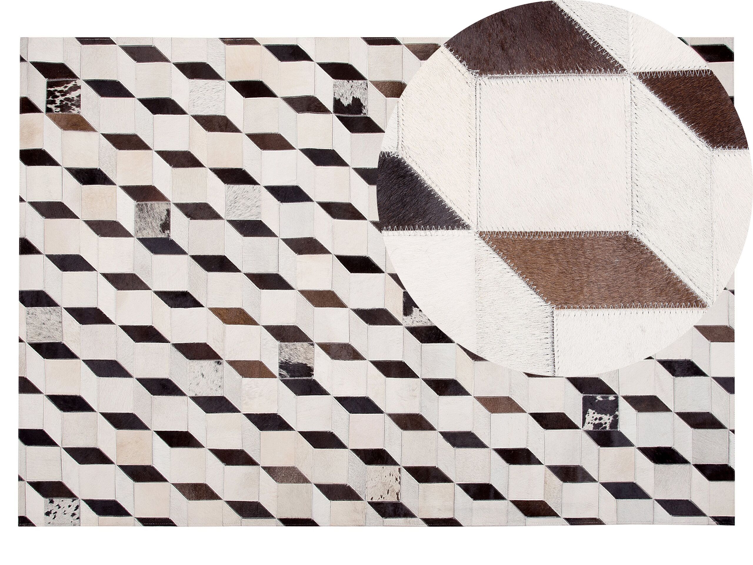 Cowhide Area Rug 140x200cm White - Gemini Interiors
