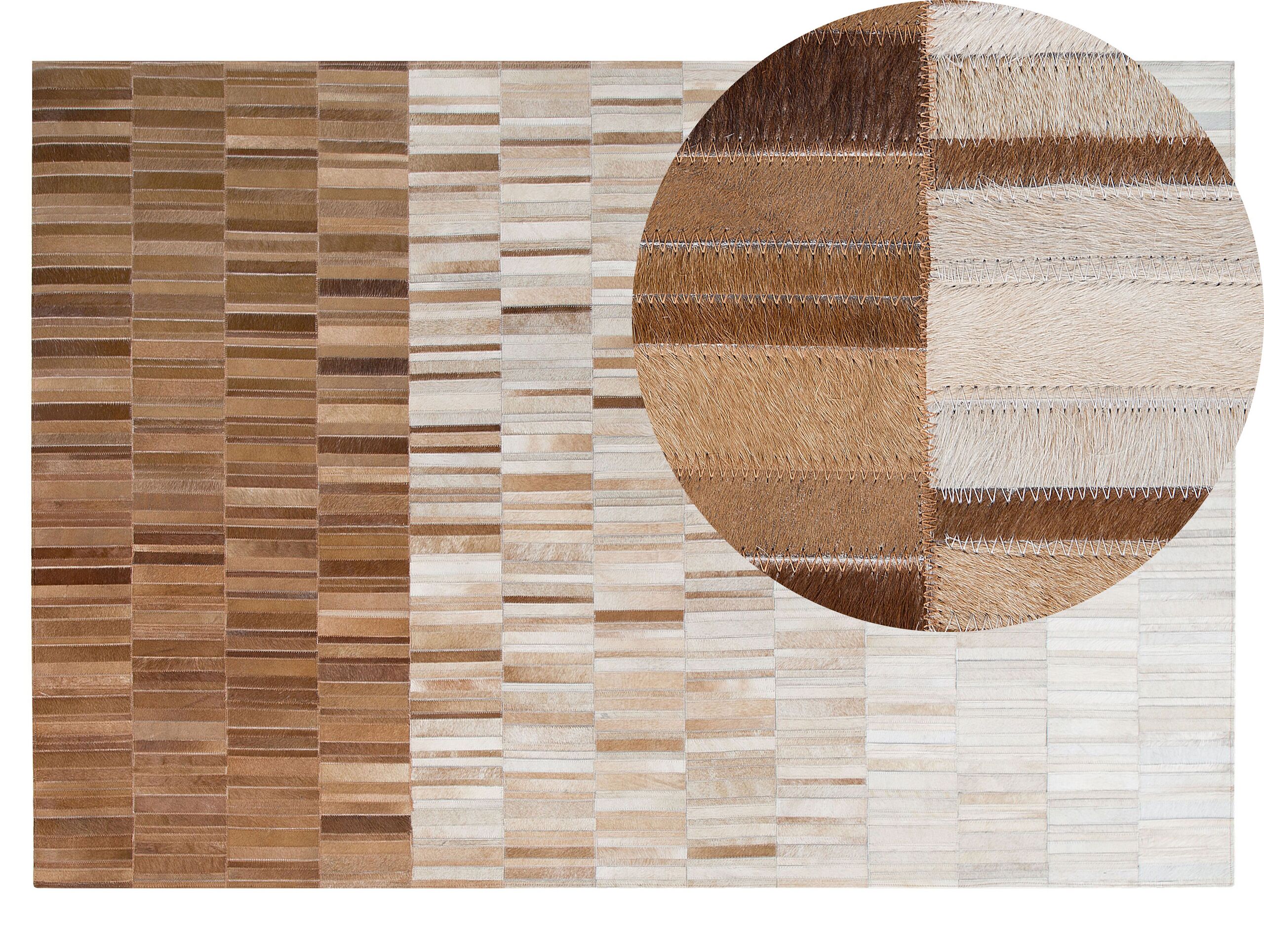 Cowhide Area Rug 140x200cm Beige - Gemini Interiors