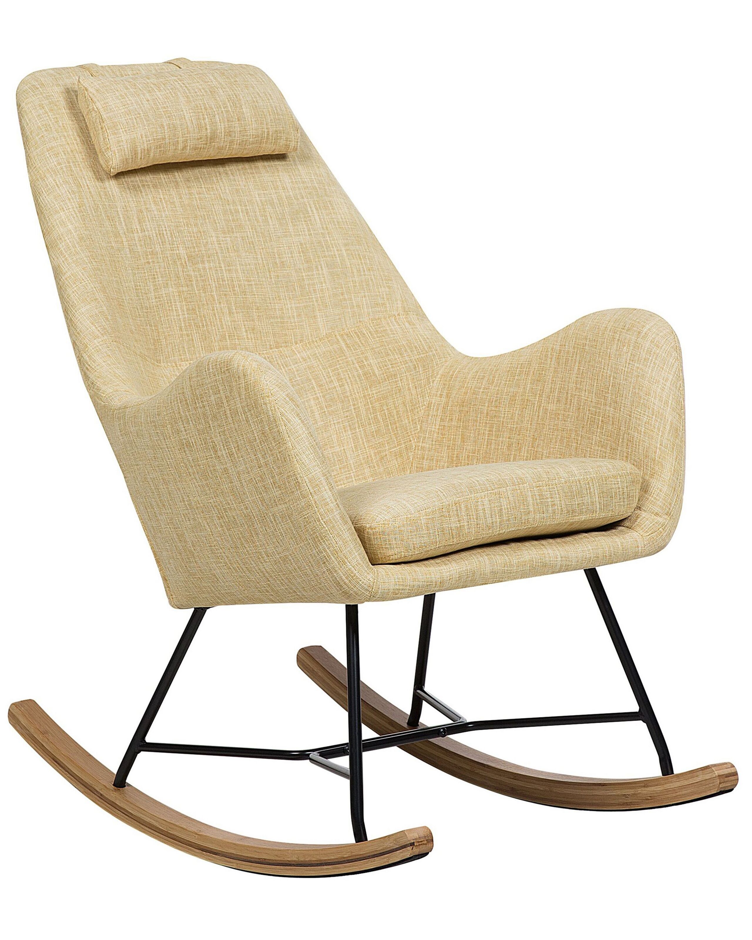 Fabric Rocking Chair Yellow ARRIE - Gemini Interiors