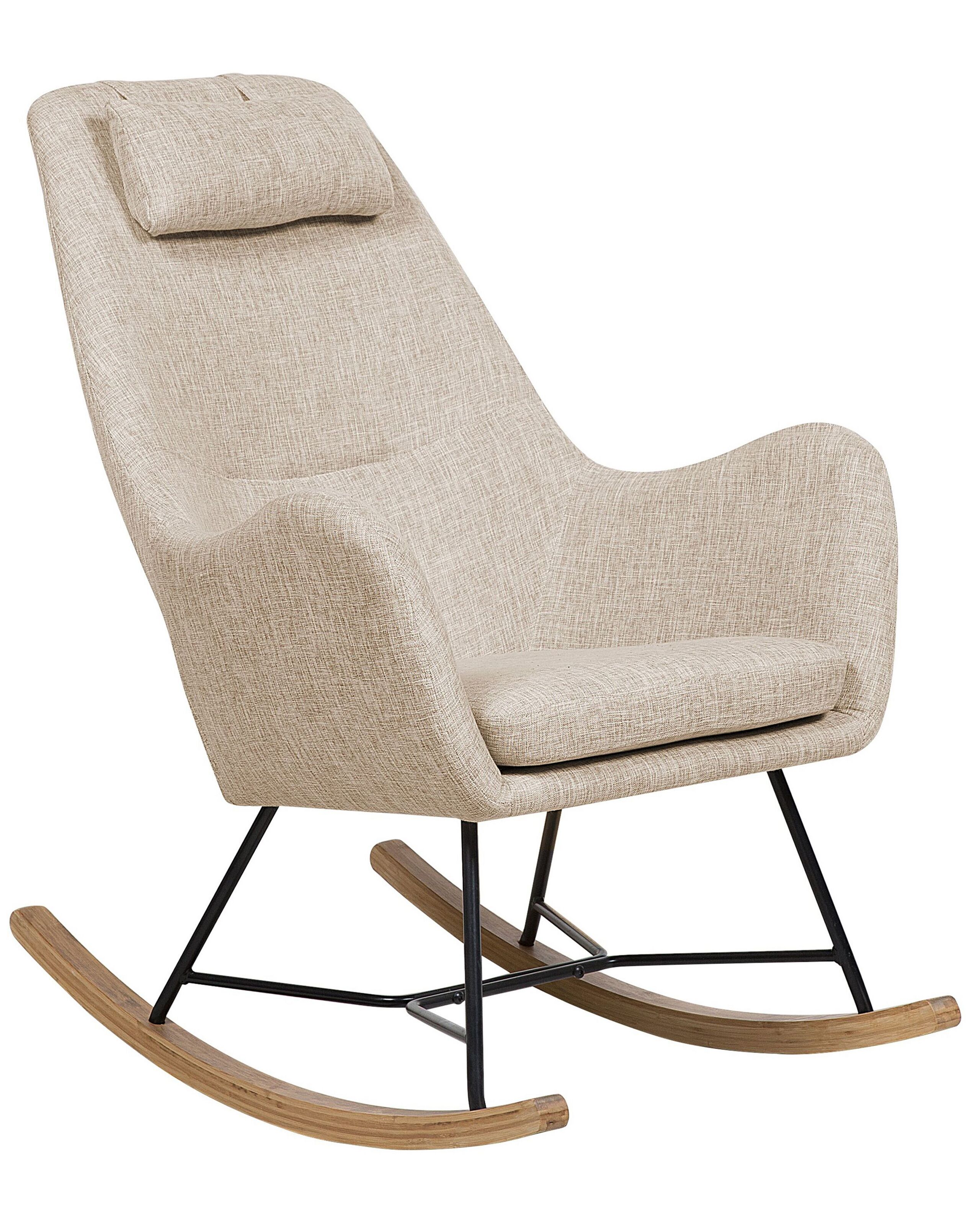 Fabric Rocking Chair Light Beige ARRIE - Gemini Interiors