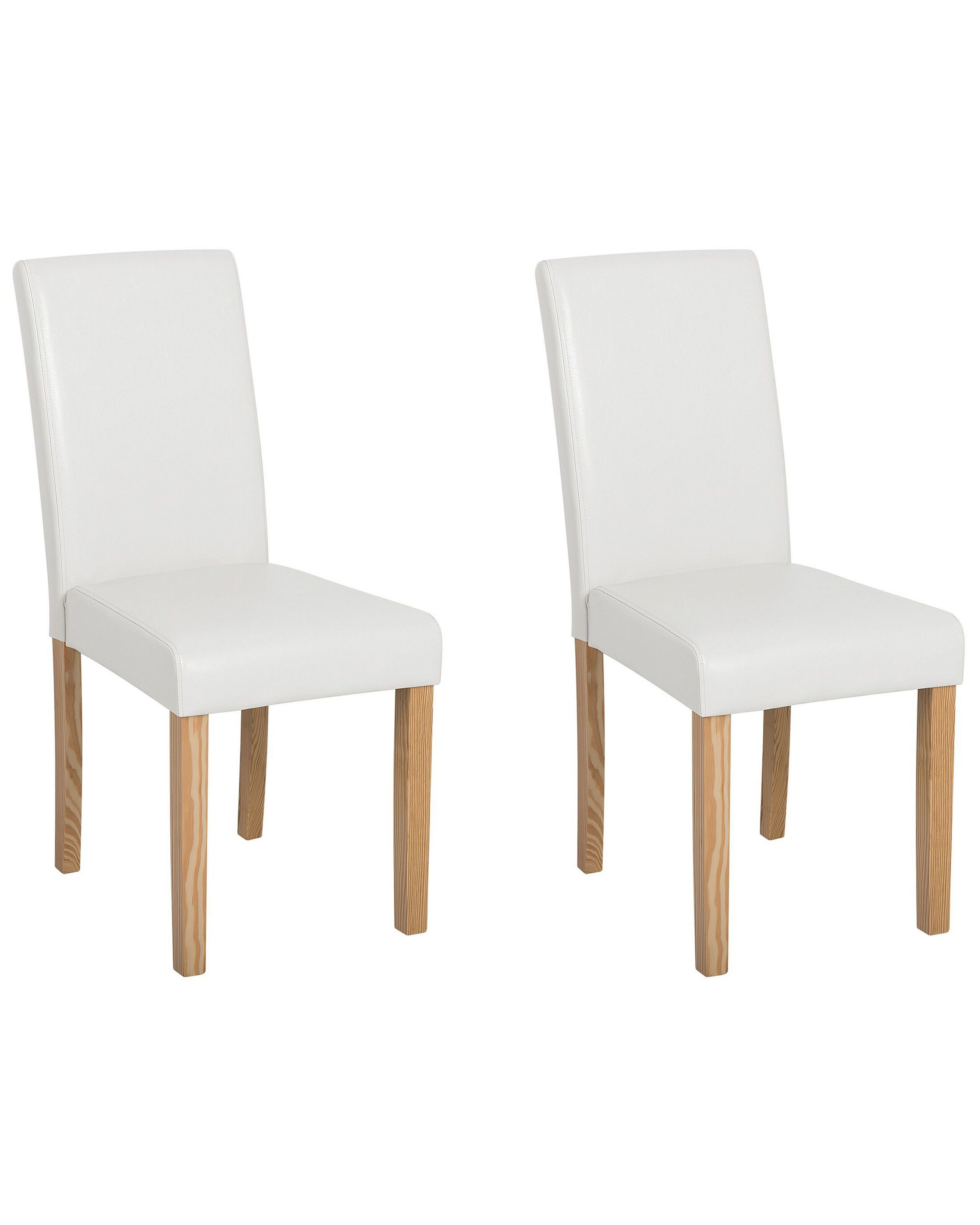 Set of 2 Faux Leather Dining Chairs White BROADWAY - Gemini Interiors