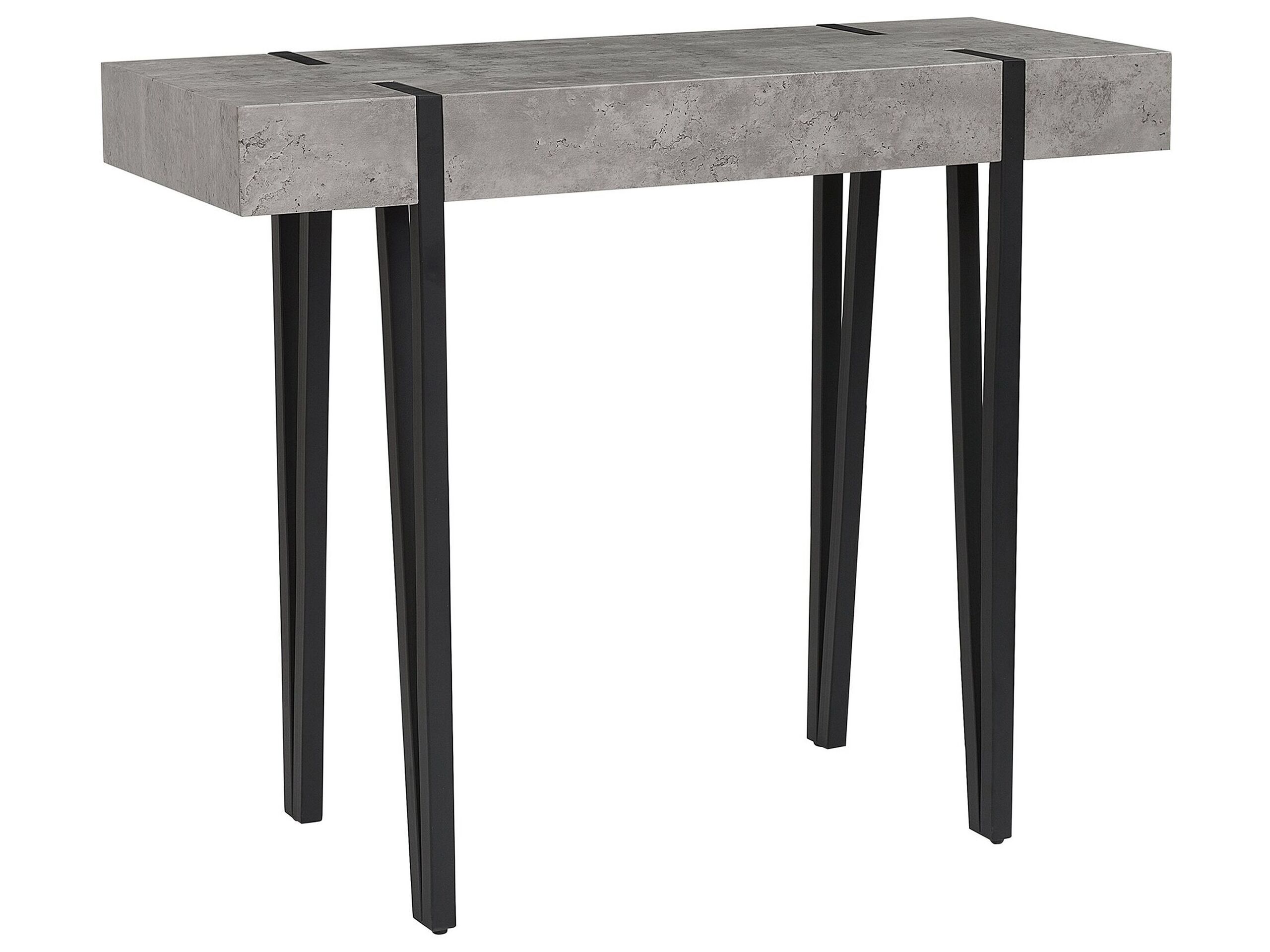 Console Table Concrete Effect with Black ADENA - Gemini Interiors