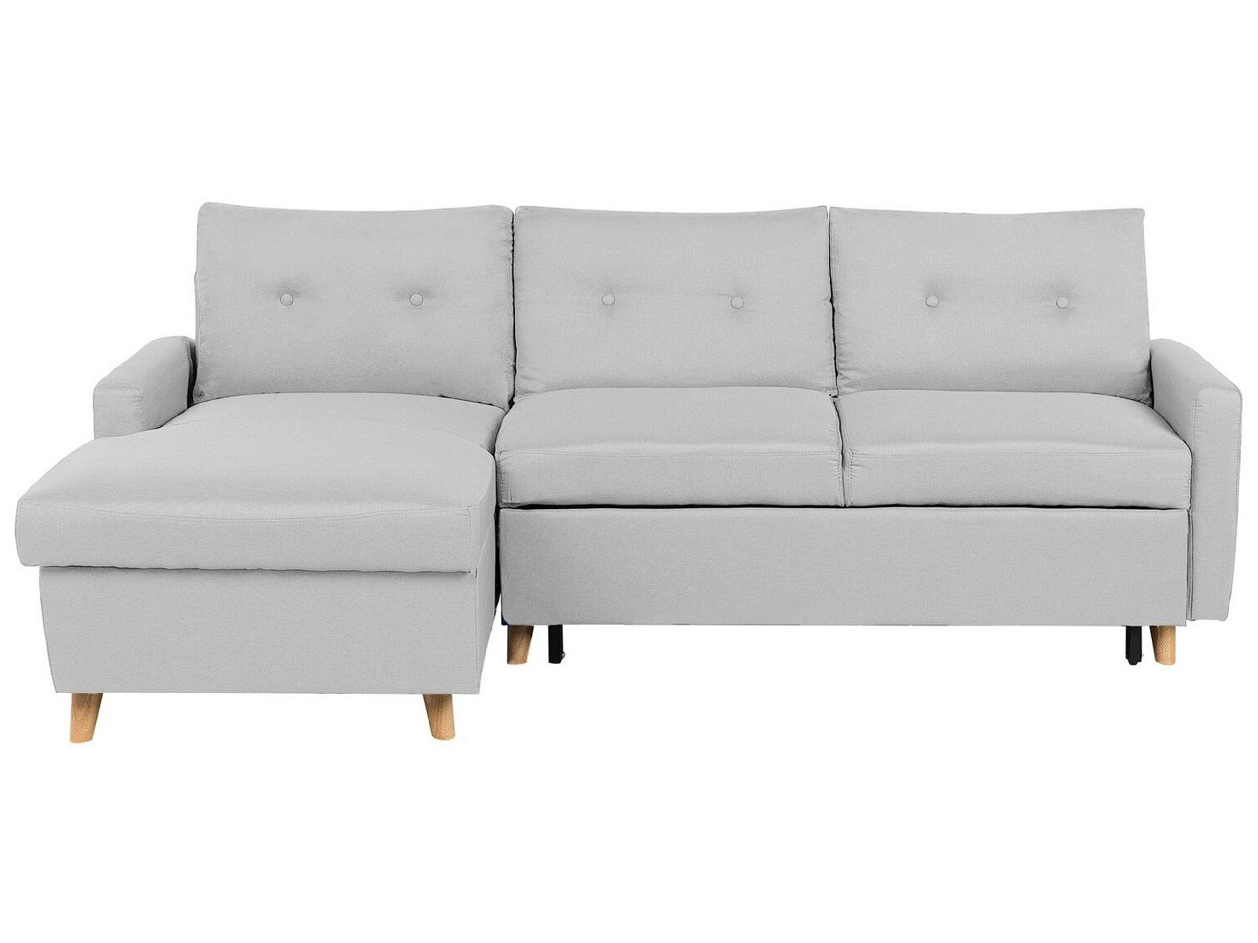 Right Hand Corner Sofa Bed with Storage Light Grey FLAKK - Gemini Interiors