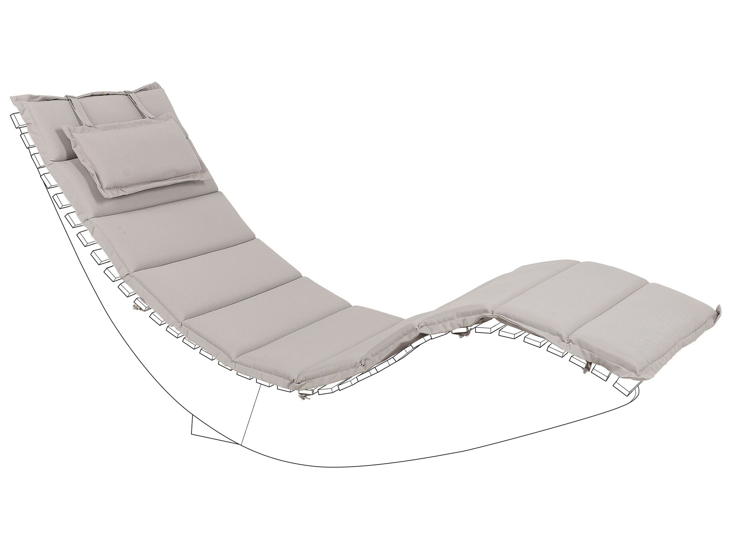 Sun Lounger Pad Cushion Taupe BRESCIA - Gemini Interiors