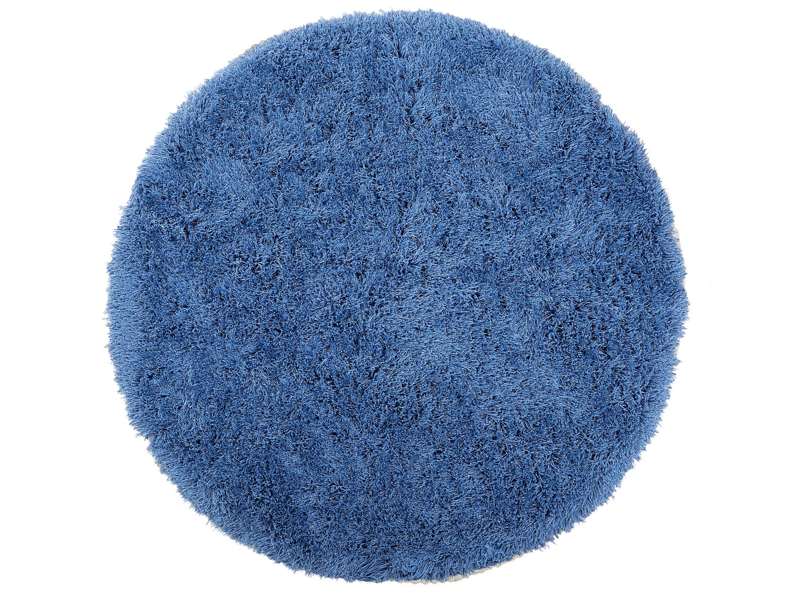 Shaggy Round Area Rug 140cm Blue - Gemini Interiors