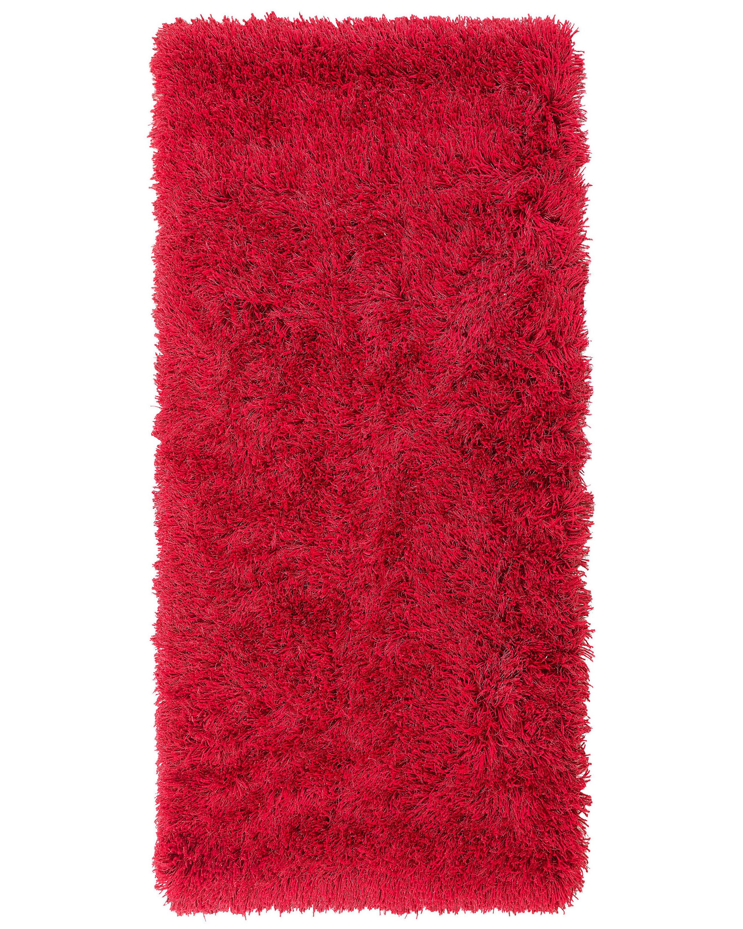 Shaggy Area Rug 80x150cm Red - Gemini Interiors